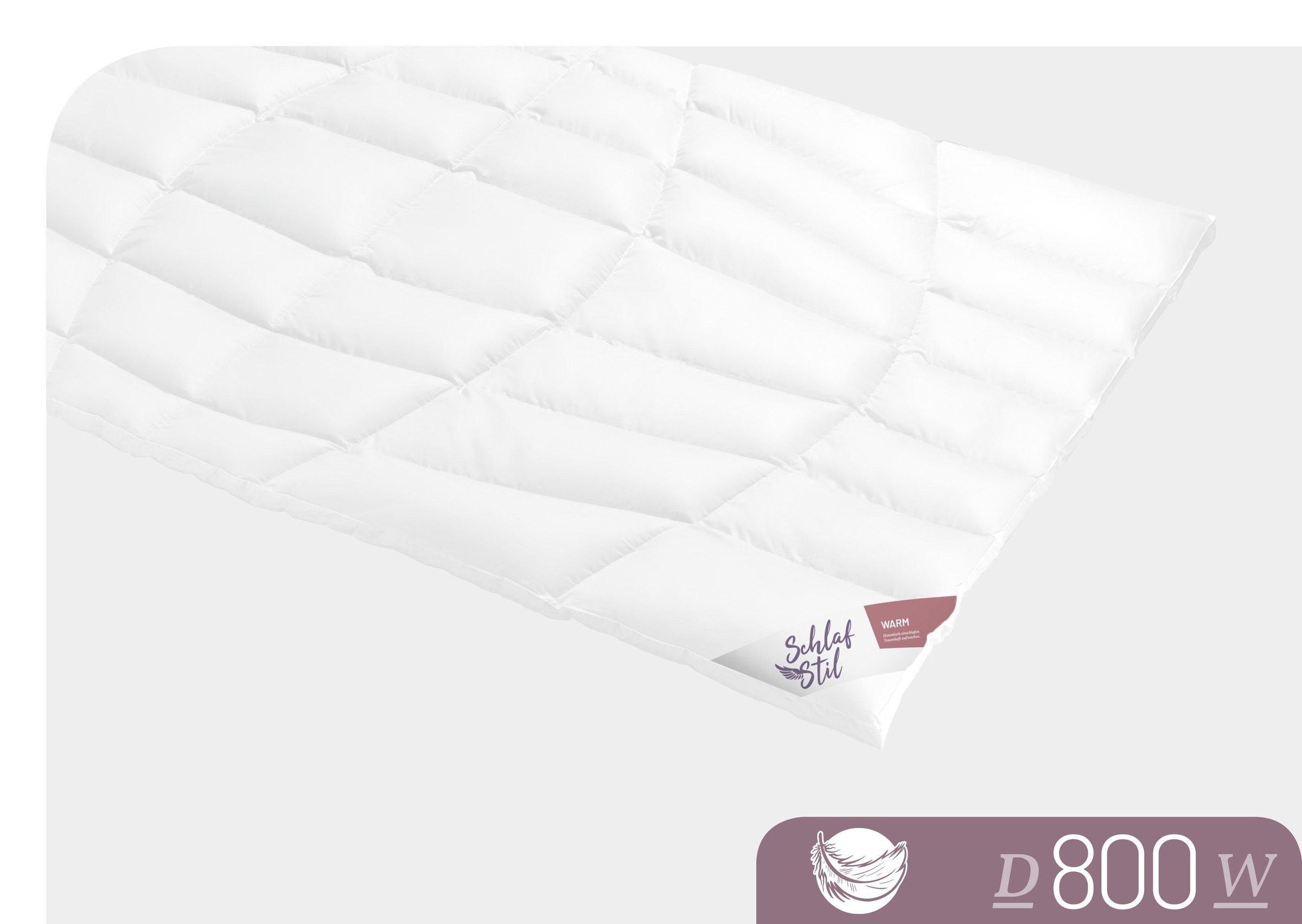 Schlafstil Gänsedaunenbettdecke "D800" warm Füllung 100Gaensedaunen 1 tlg. günstig online kaufen