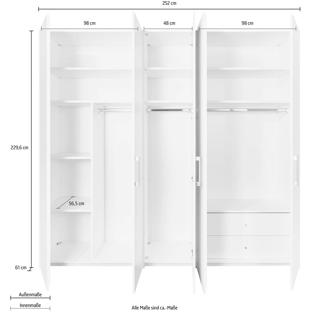 hülsta Drehtürenschrank »SOLO«, 5-türig, wahlweise inkl. Zusatzausstattung, Liefer- und Montageservice