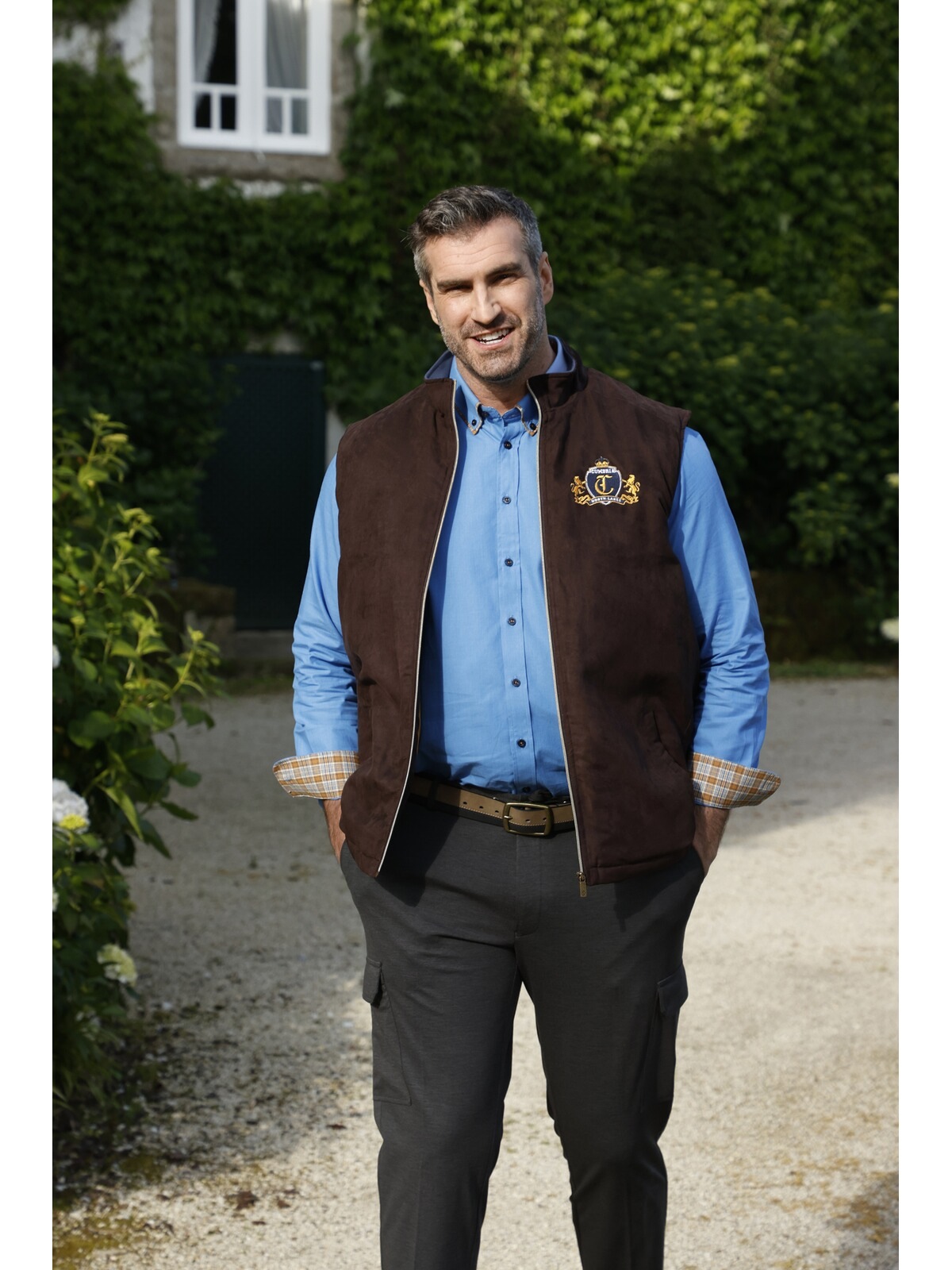 Charles Colby Lederimitatweste »Steppweste DUKE LEEVI«
