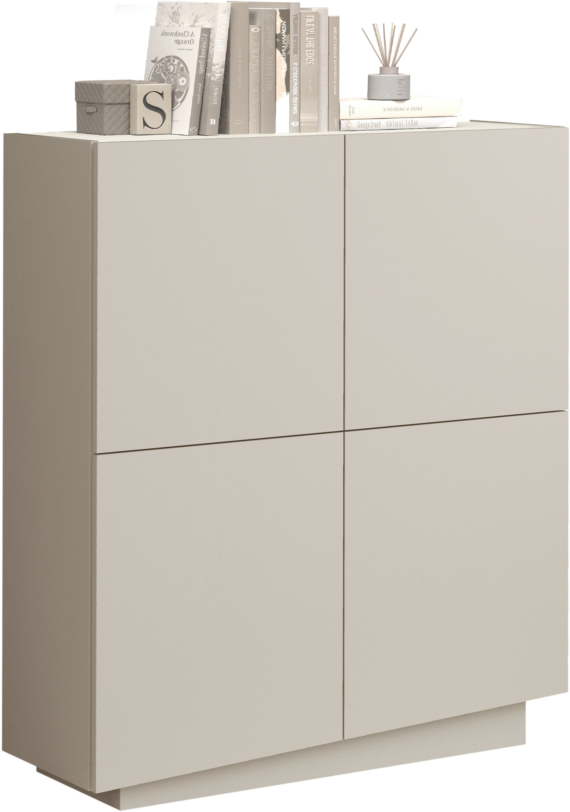 INOSIGN Highboard »VELA, Highboard, Höhe 120 cm,Design mit schrägen Türen«, (1 St.), Made in Italy, Maße-B/T/H: 100x35x120,hohes Sideboard,Anrichte,Kommode
