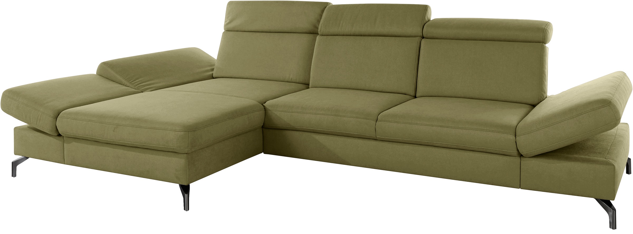 sit&more Ecksofa »Brisbane L-Form« Fußhöhe 12 cm, inklusive Sitztiefen-, Armteil- und Kopfteilverstellung
