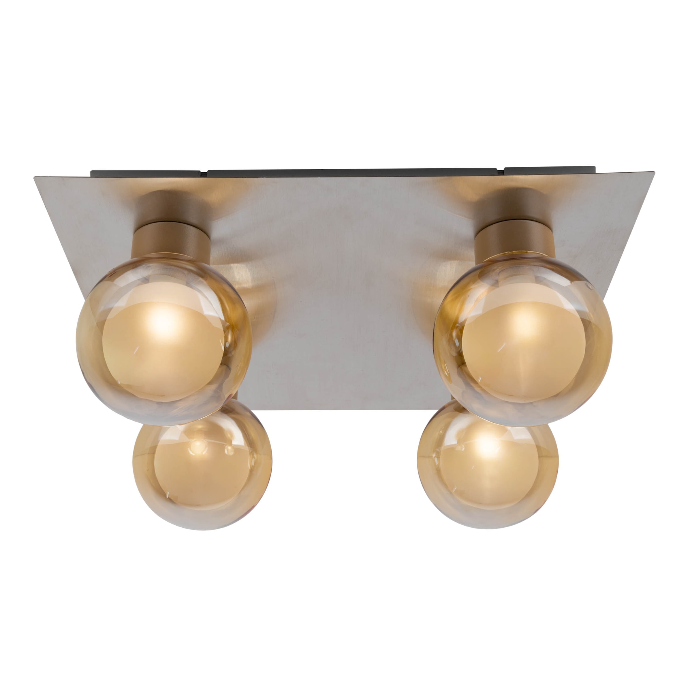 näve Deckenleuchte »Donika« G9 1 Stk. Glasschirme in amber, exkl. G9, Baldachin stahl-blank