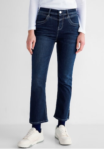 STREET ONE High-waist-Jeans su platėjanti Bein