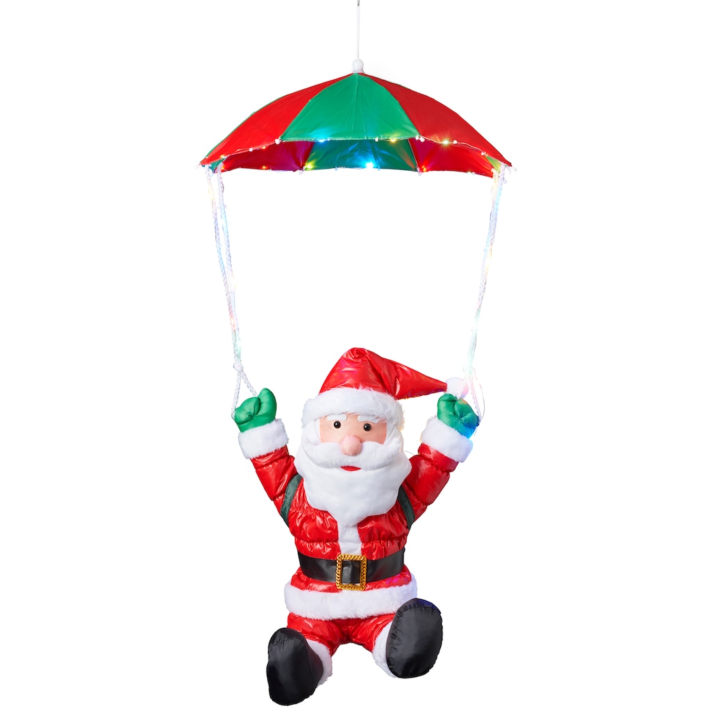 BONETTI LED Dekofigur »Weihnachtsmann mit Fallschirm«, 30 flammig-flammig