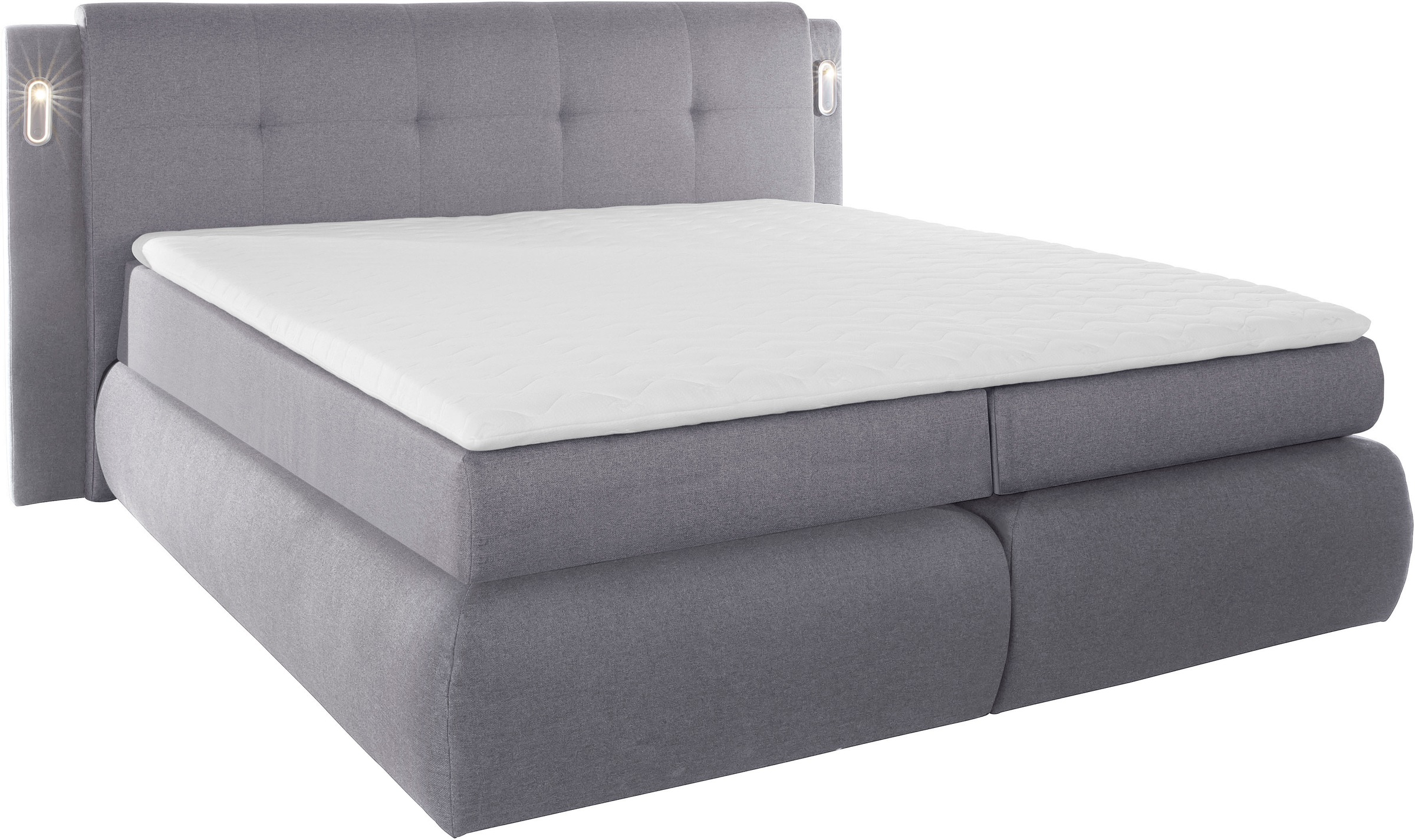 COLLECTION AB Boxspringbett »Borna«, inklusive Bettkasten, LED-Beleuchtung und Topper