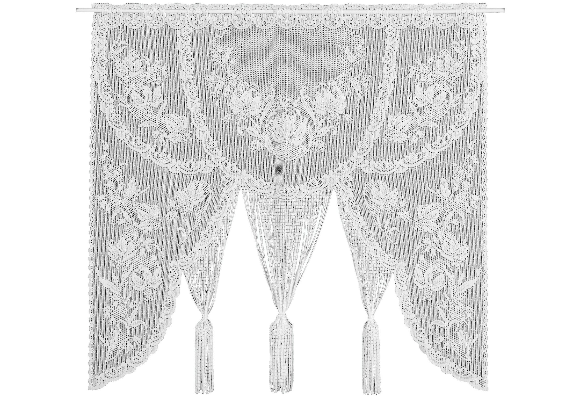 Weckbrodt Scheibengardine »Konstanz-A«, (1 St.), Fadengardine, Jacquard, floral, geblümt, Store