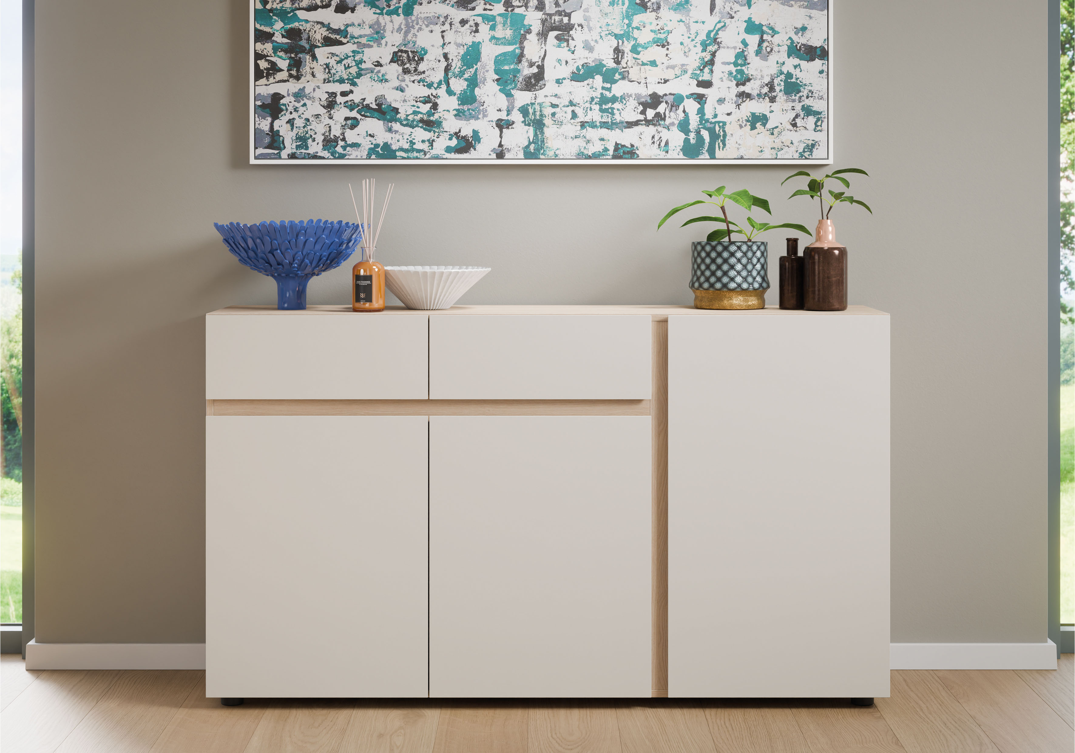 Home affaire Sideboard "TAVERA" Sideboard Breite 149 cm, modern, grifflos, viel Stauraum