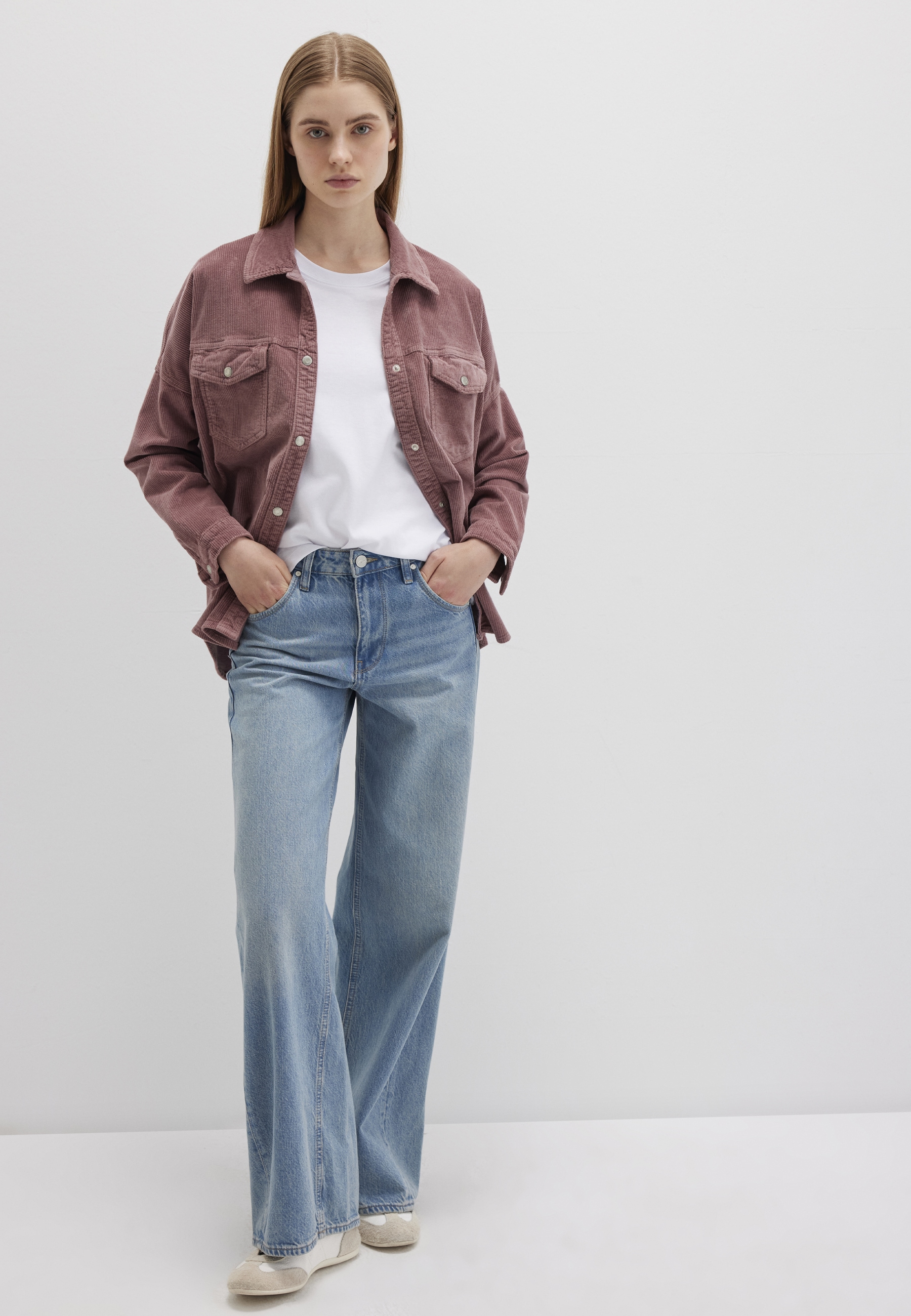 Mavi Langarmbluse "FIONA", Boyfriend Cord Overshirt günstig online kaufen