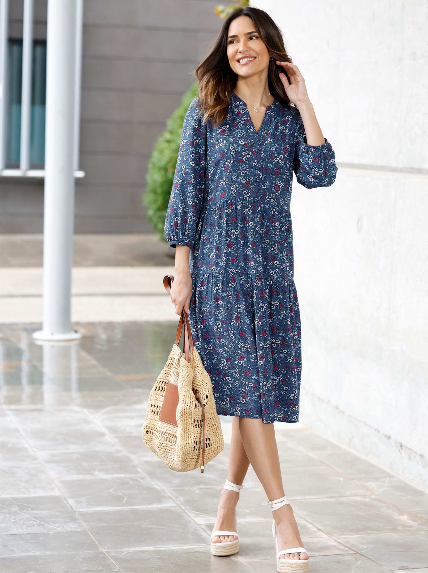 Classic Basics A-Linien-Kleid "Stufenkleid" günstig online kaufen