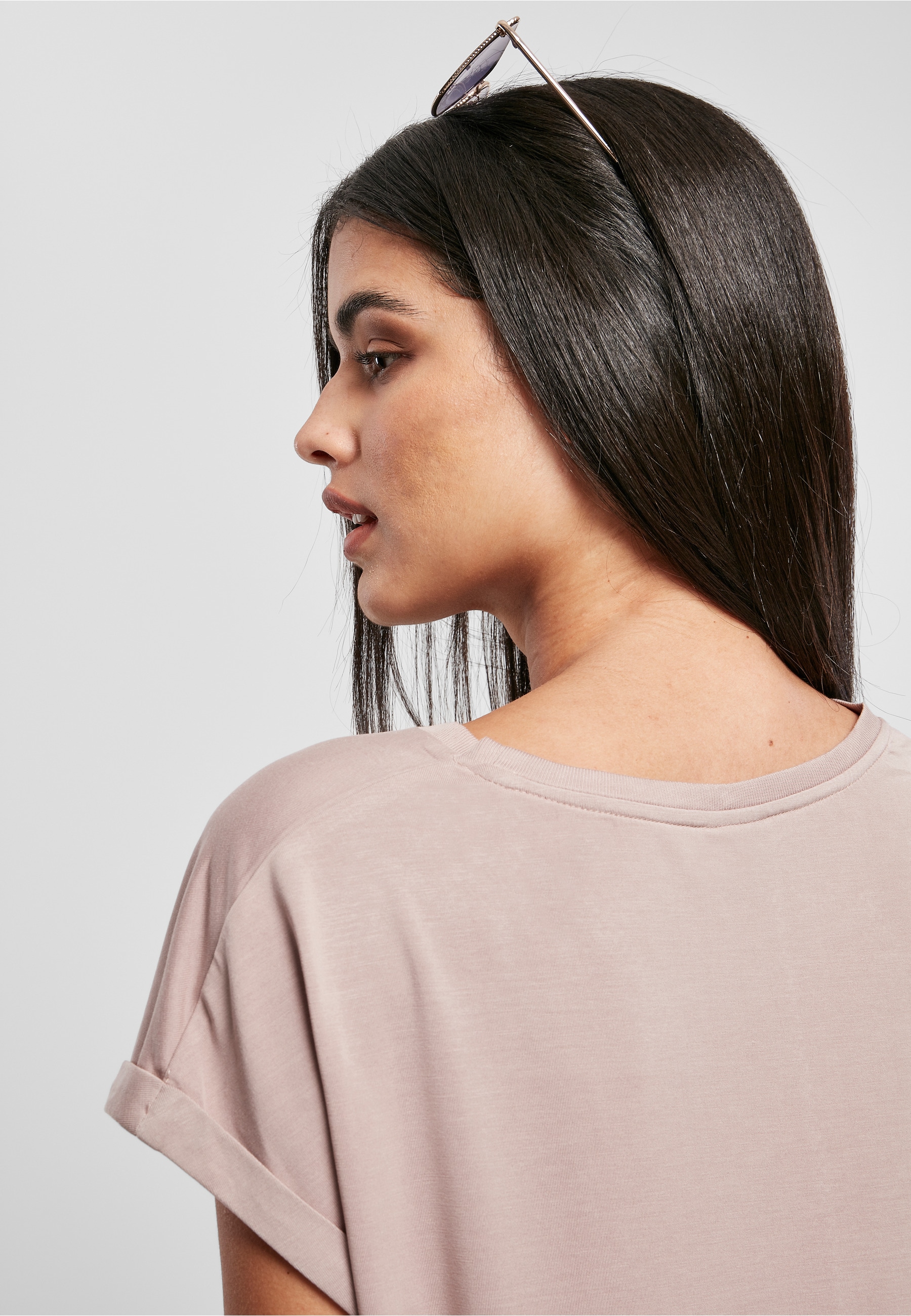 URBAN CLASSICS Kurzarmshirt »Urban Classics Damen Ladies Modal Extended Shoulder Tee« 1 Stk.