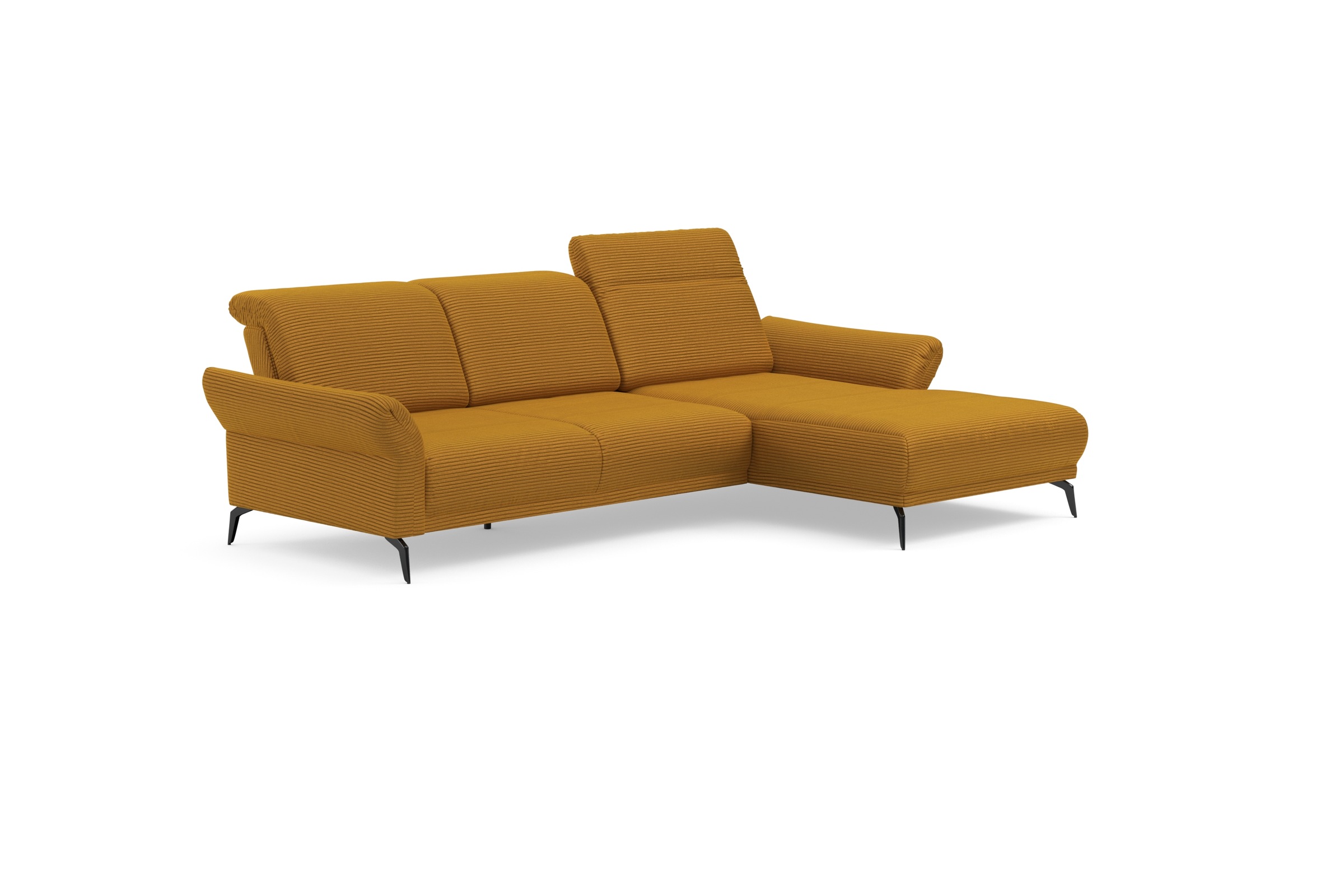 INOSIGN Ecksofa »Coco L-Form«, Sitztiefen-, Arm- und Kopfteilverstellung, Cord-Bezug, Fußhöhe 15 cm
