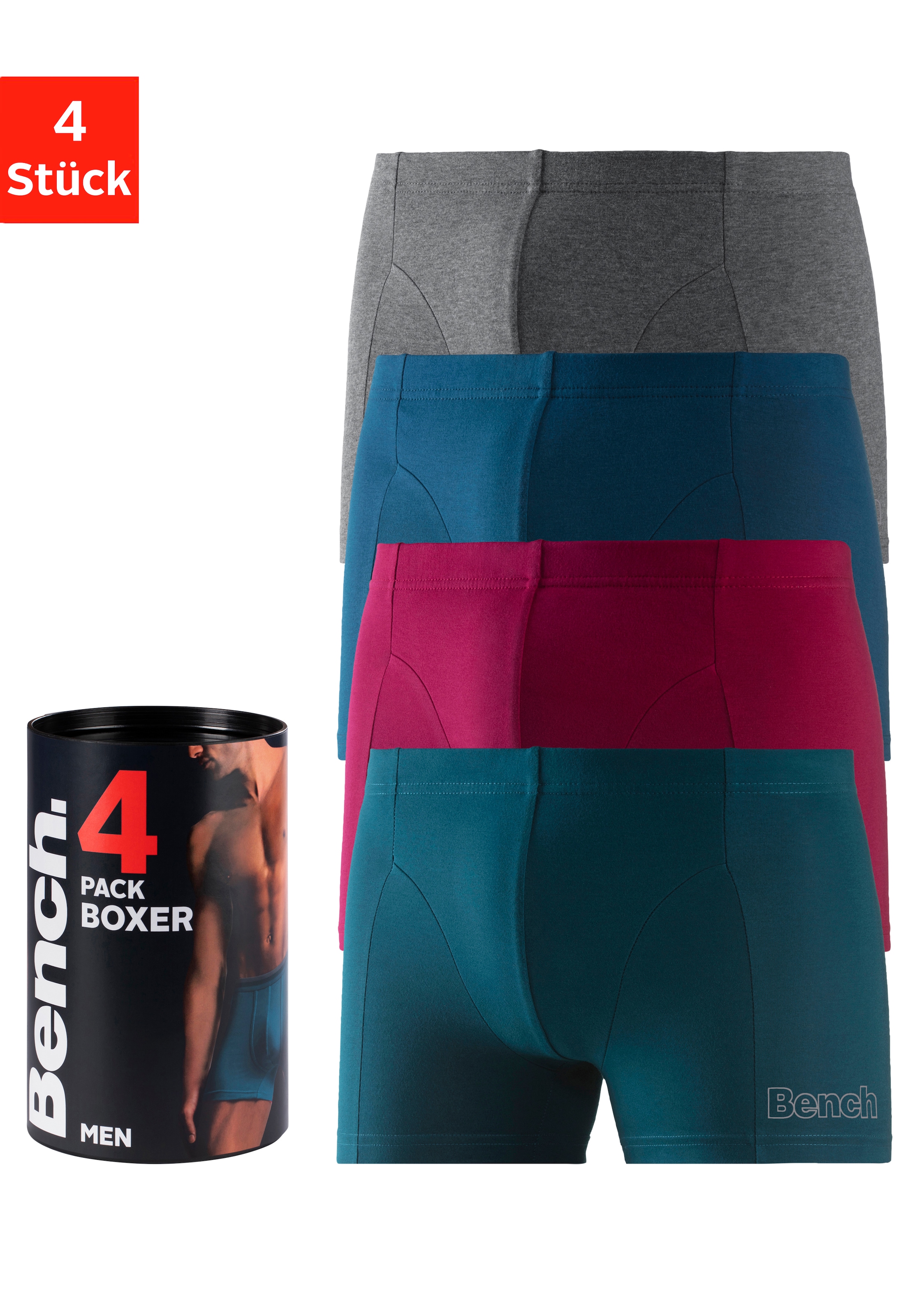 Bench. Boxer "Boxershorts für Herren" Dose, 4 Stk. Unterhosen in der Dose m günstig online kaufen