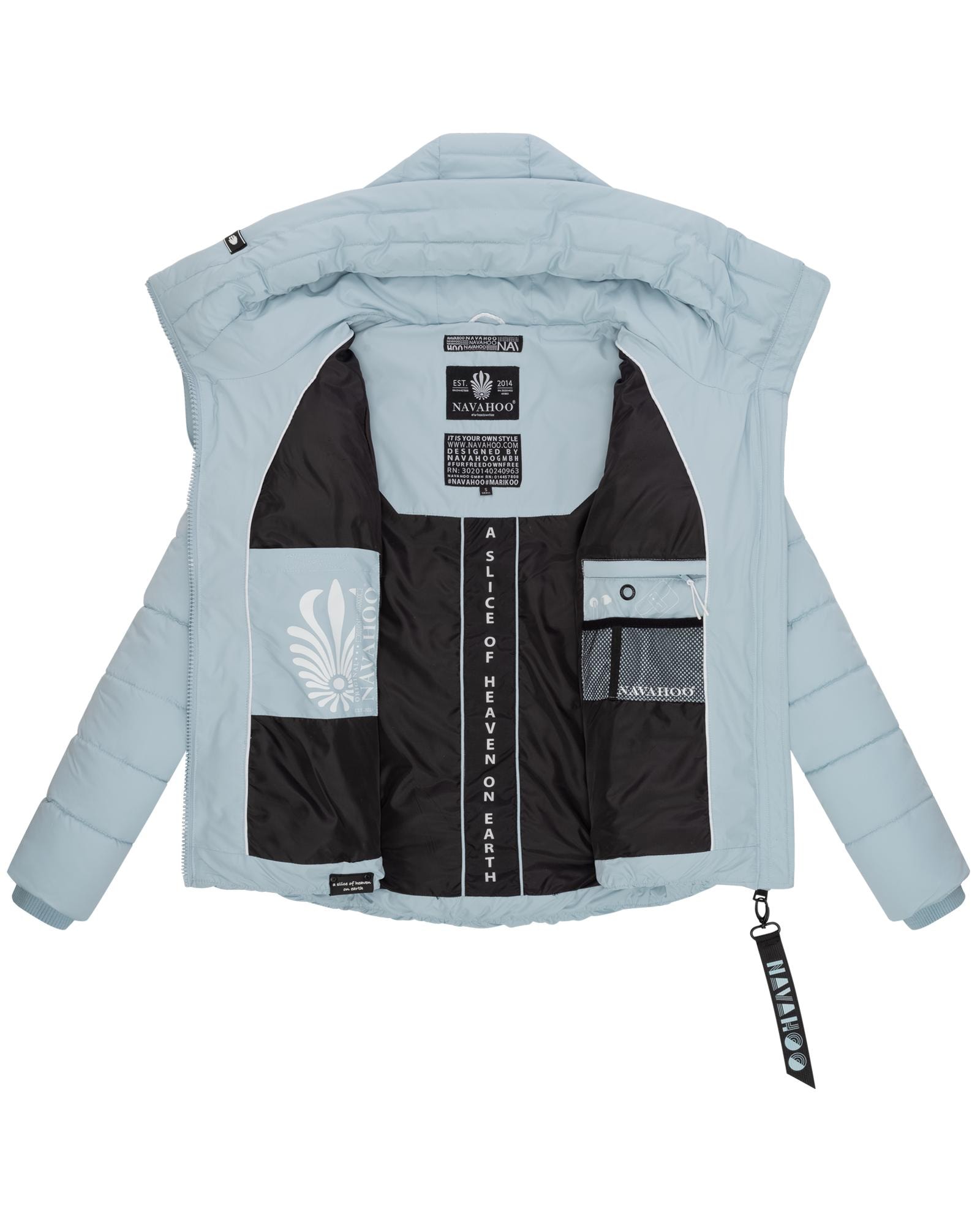 Navahoo Steppjacke »Amayaa«, mit Kapuze, stylische Damen Winterjacke mit coolen Applikationen
