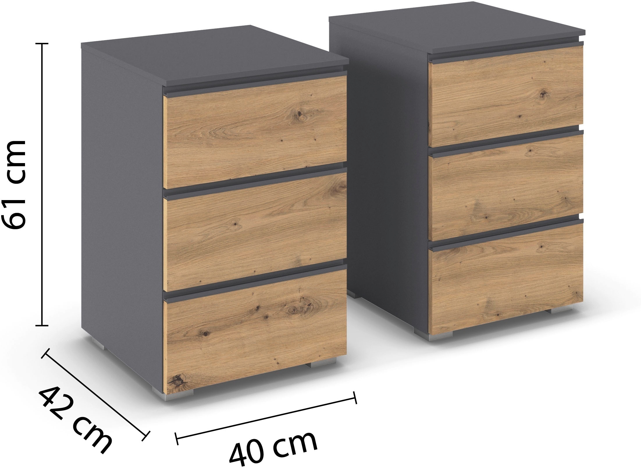 rauch Nachtkommode »Joel« Breite 40 cm,  jeweils drei praktische und geräumige Schubladen MADE IN GERMANY