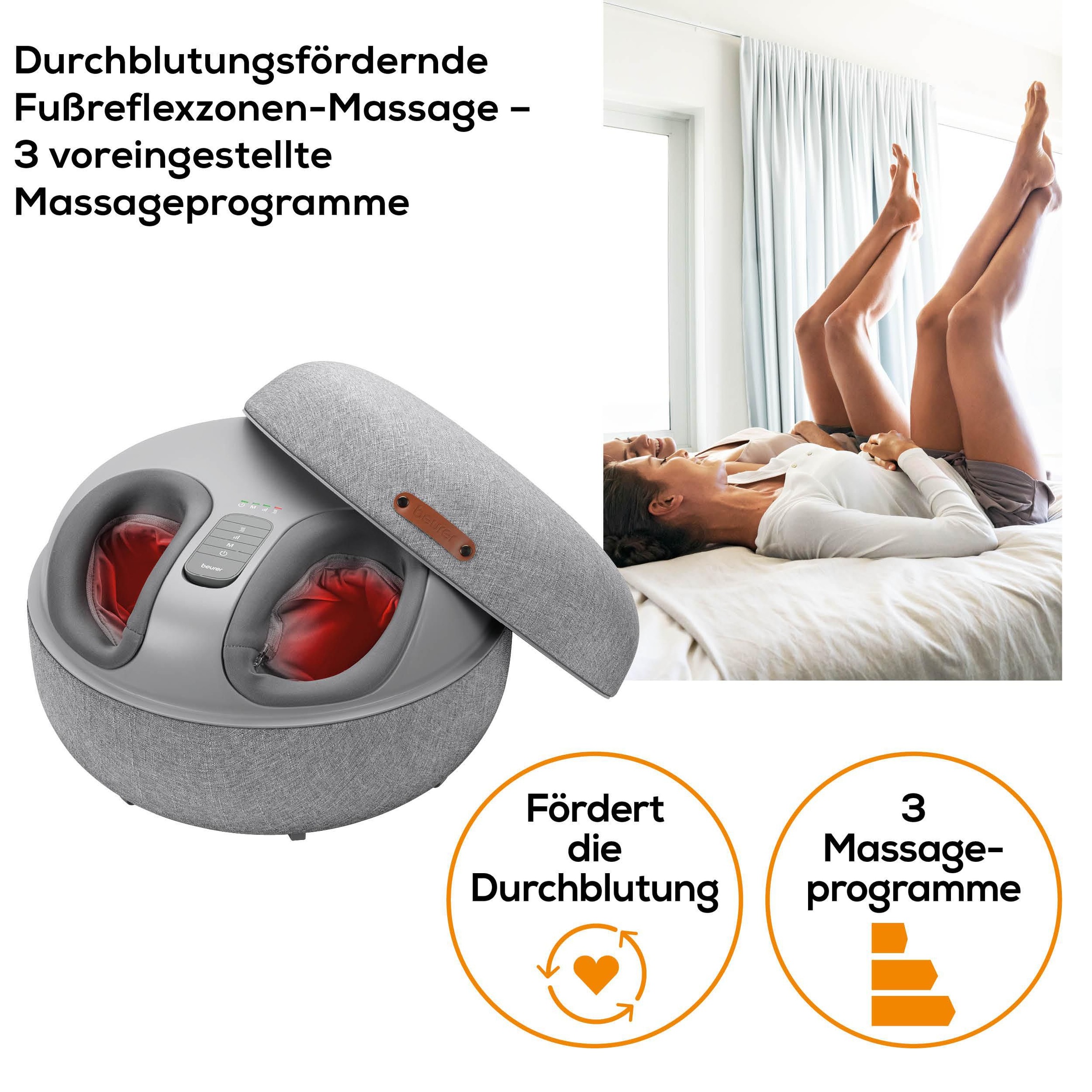 Thumbnail - BEURER Shiatsu-Fußmassagegerät "FM 120 2-in-1: stylischer Hocker und Massagegerät" Mit Luftkompressionsmassage und Shiat...
