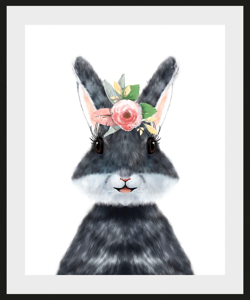 queence Bild "Albino" Blumen  Haustiere  Kunst  Ostern 1 Stk. tlg. mit Rahm günstig online kaufen