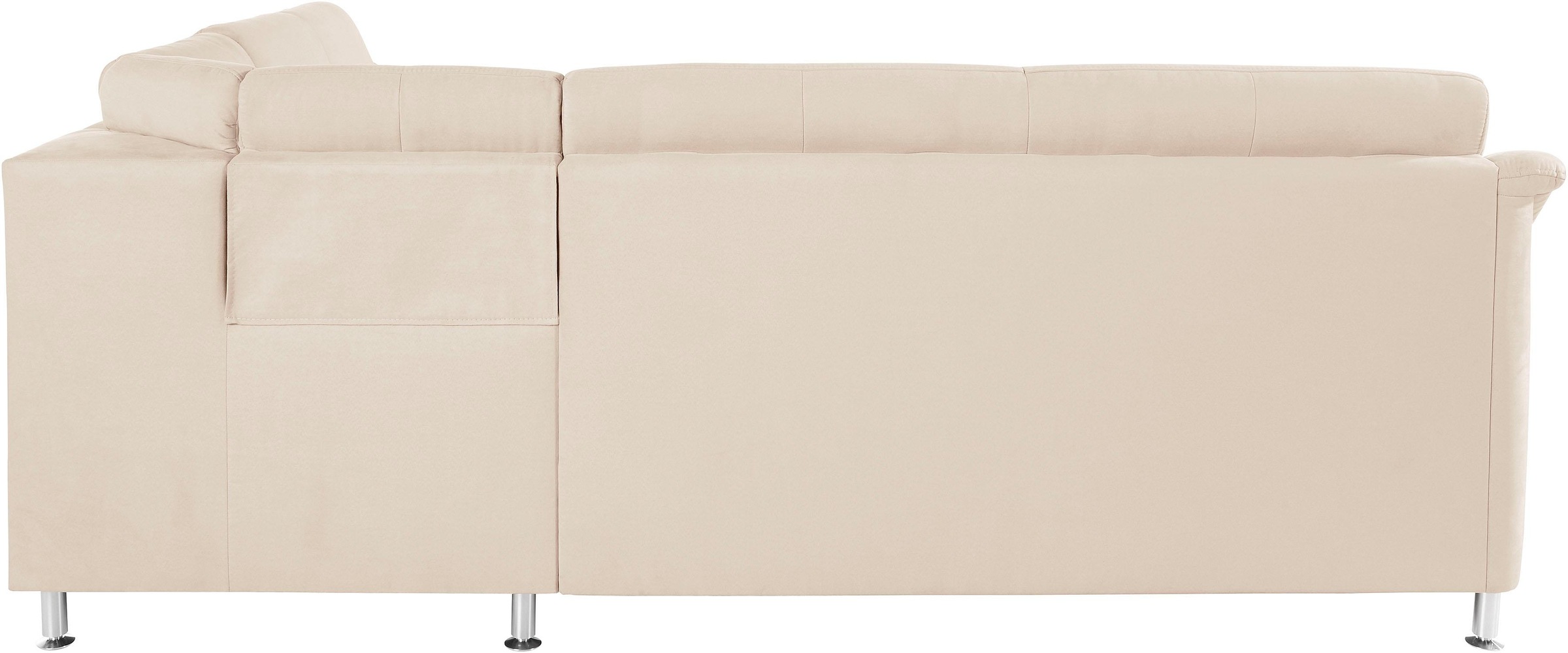 Ecksofa HOME AFFAIRE "Cardoso L-Form", beige (creme), B:249cm H:90cm T:209cm, Luxus-Microfaser Lederoptik (100% Polyester);Luxus-Microfaser (100% Polyester);Luxus-Microfaser ALTARA NUBUCK (100% Polyester);Struktur (100% Polyester), Sofas, Ecksofa, Federke 6