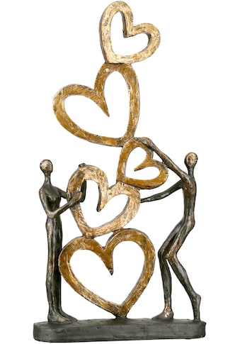 Casablanca by Gilde Dekofigur »Skulptur Herz auf Herz, gold/schwarz«, (1 St.),... kaufen