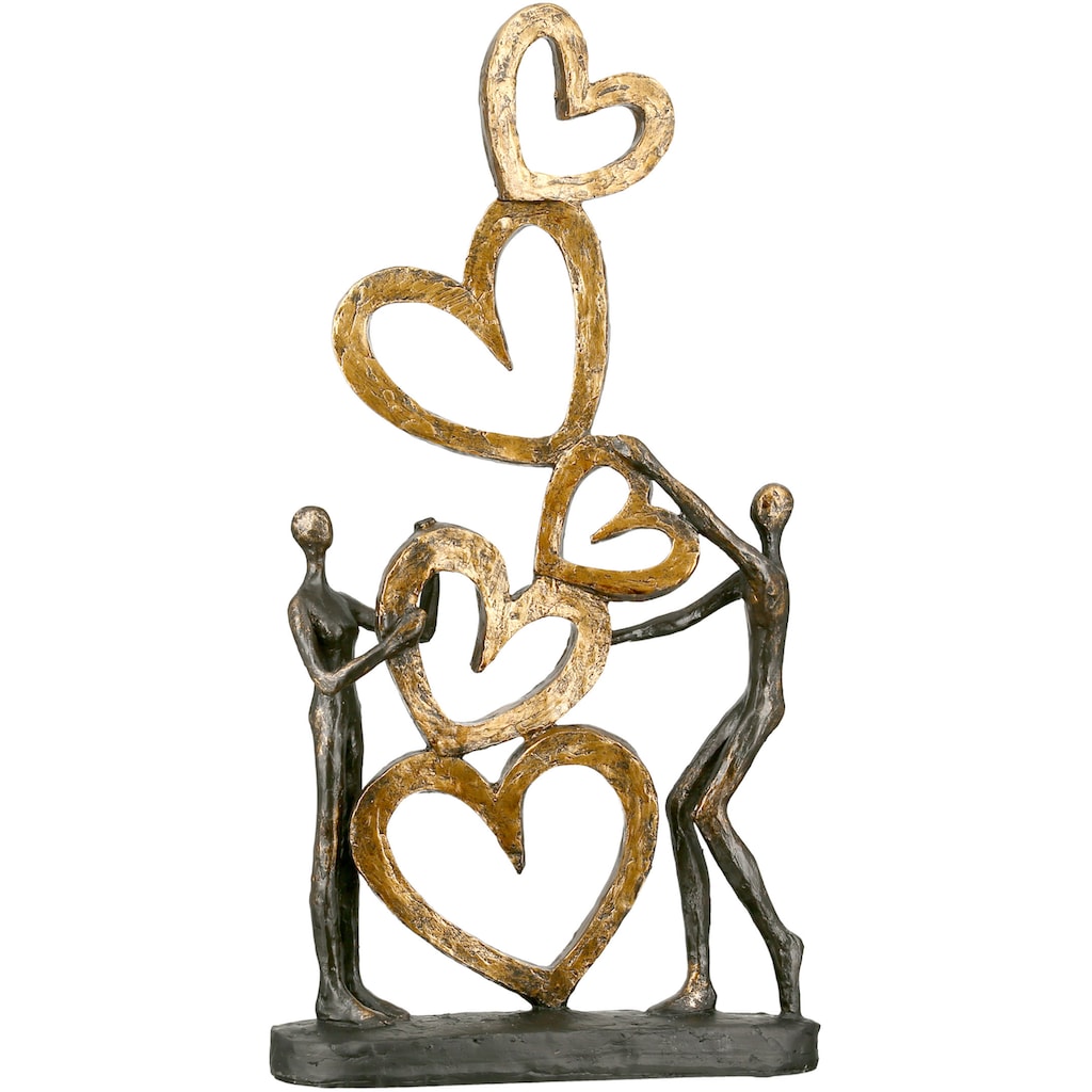 Casablanca by Gilde Dekofigur »Skulptur Herz auf Herz, gold/schwarz«