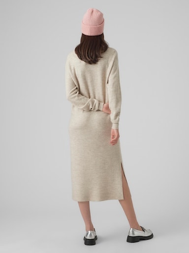 Vero Moda Strickkleid »VMLEFILE LS BOATNECK CALF DRESS NOOS«