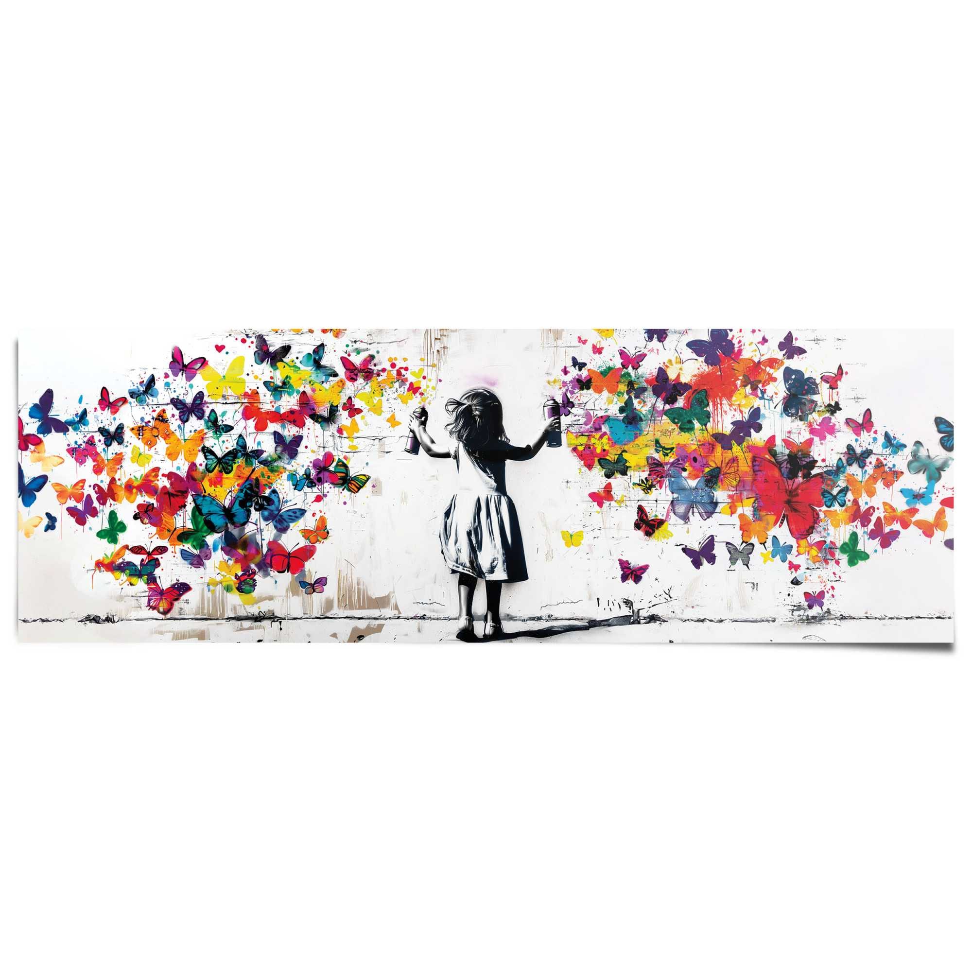 Reinders Poster "Girl Spraying", Wohnzimmer - Mehrfarbig - 170 gr. Papier - günstig online kaufen
