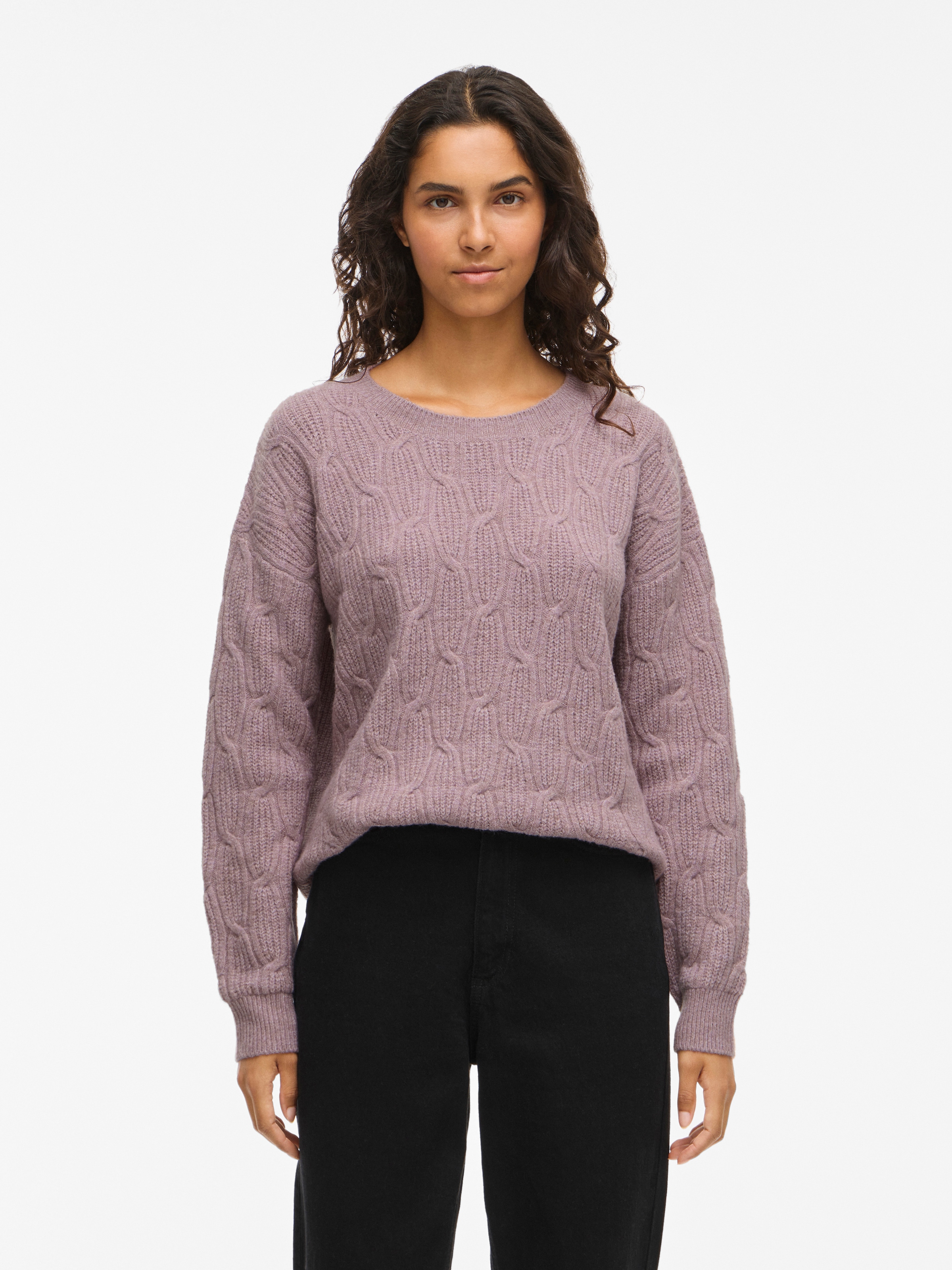 Vila Strickpullover "VILASSIA O-NECK L/S CABEL KNIT TOP -NOOS" günstig online kaufen