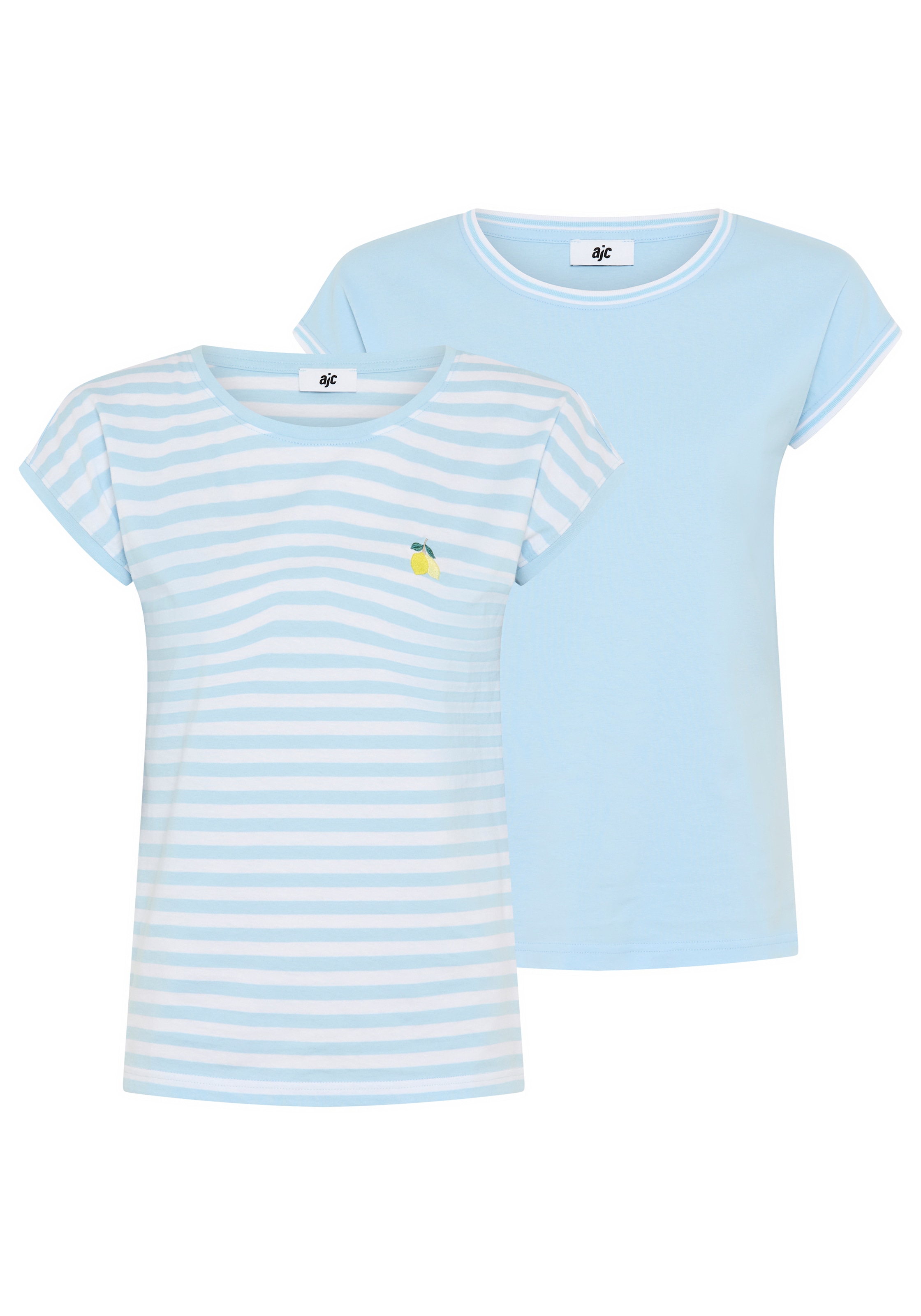 AJC Rundhalsshirt 2er-Pack, figurumspielende Passform, Rundhalsausschnitt m günstig online kaufen