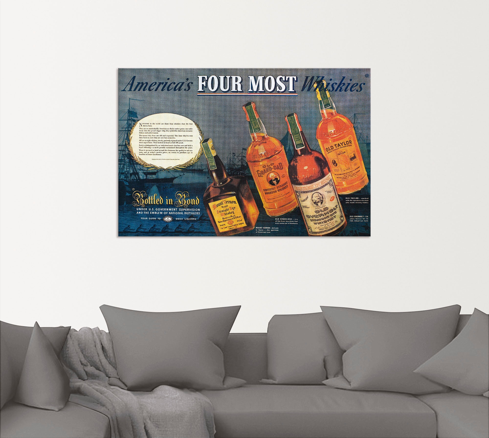 Artland Wandbild »Amerikanischer Whiskey, 1938«, Ausstellungsplakate, (1 St.), als Alubild, Outdoorbild, Poster in verschied. Größen