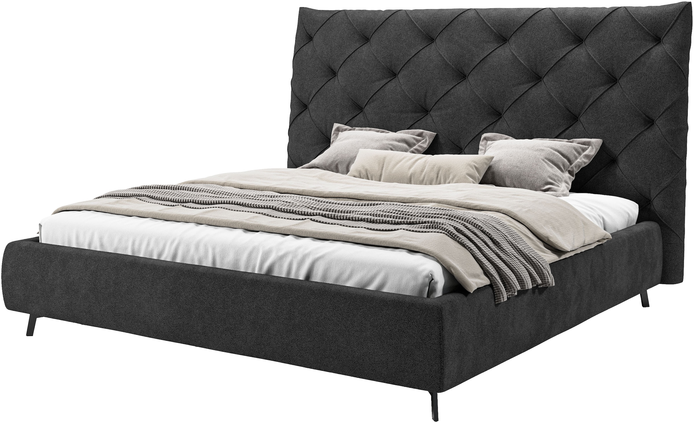 Home affaire Polsterbett "Maxime, in 4 Breiten bis 200cm, auch in Leder" Kopfteilhöhe 143 cm, belastbar bis 280 kg, auch in Überlänge 220cm