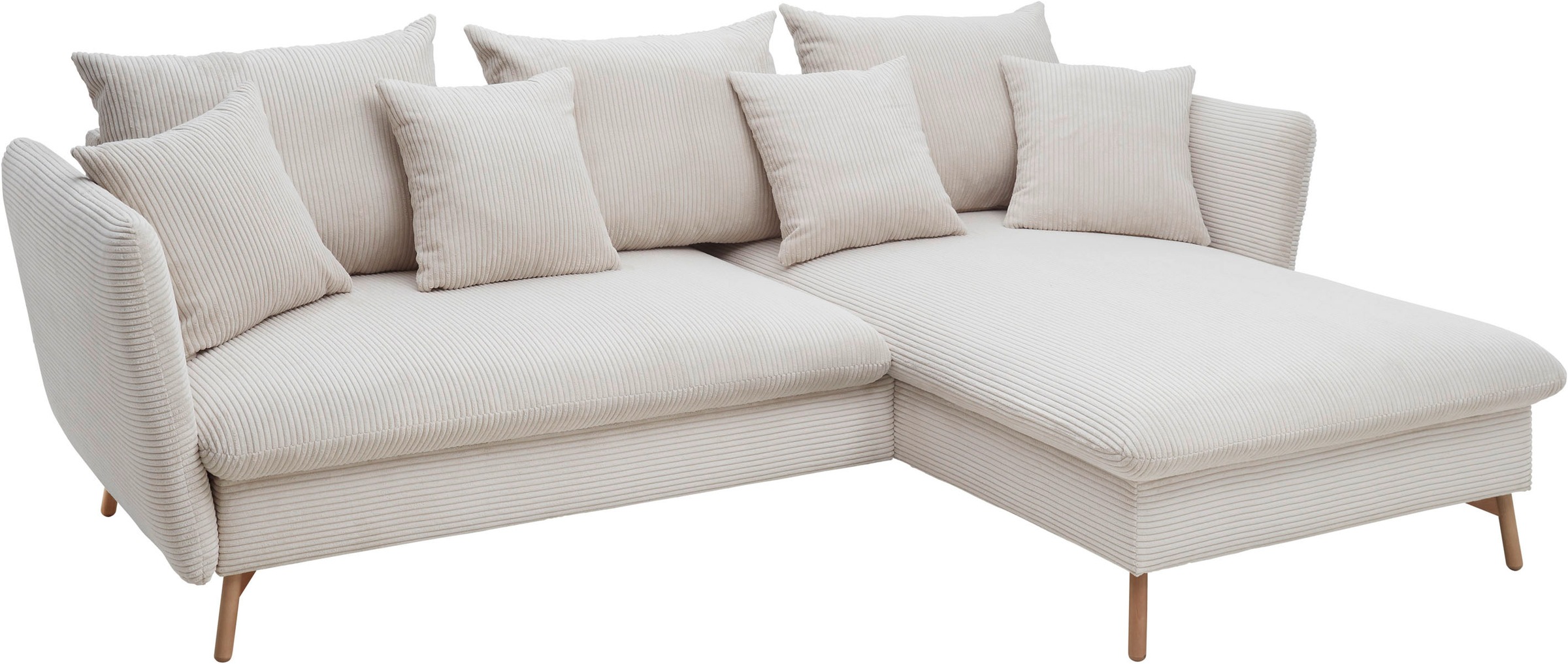 Thumbnail - OTTO home Ecksofa "MERLE, 258 cm, L-Form, traumhafter Cord," mit Bettfunktion und Bettkasten, Liegefläche 224 x 139