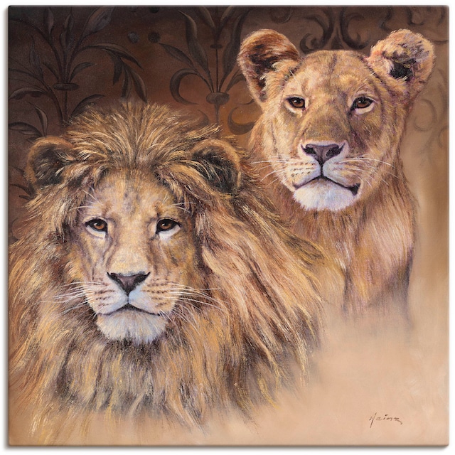 | oder Wildtiere, Leinwandbild, in Wandbild bestellen »Löwen«, Alubild, (1 BAUR Artland Größen versch. Wandaufkleber St.), Poster als