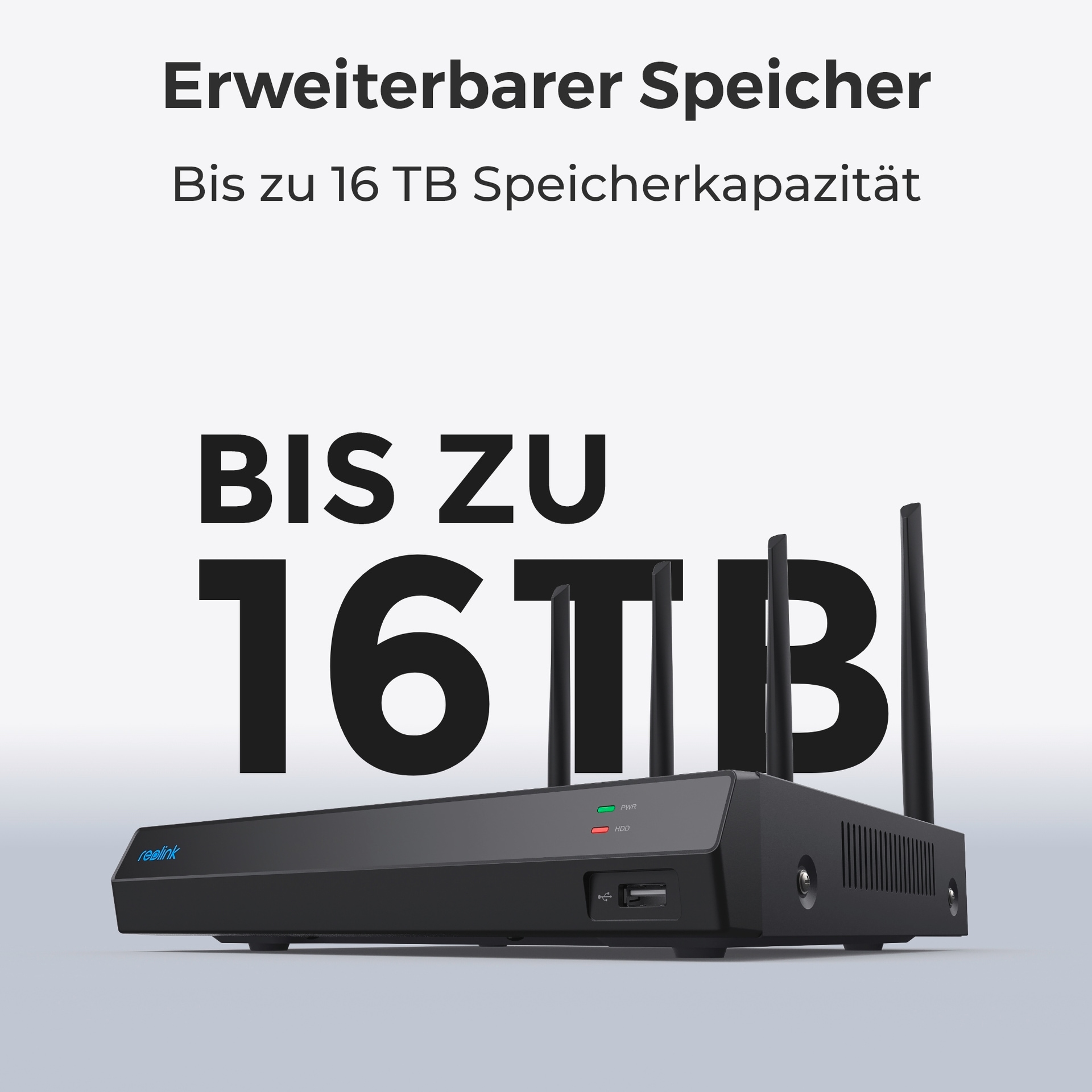 Reolink Überwachungskamera Zubehör »NVS12W - 12-Kanal WiFi 6 NVR, unterstützt bis zu 16MP Kamera, 2TB HDD«, Außenbereich, 24/7 lokale Aufzeichnung, Bis zu 16TB Speicherung, 5/2,4 GHz WLAN