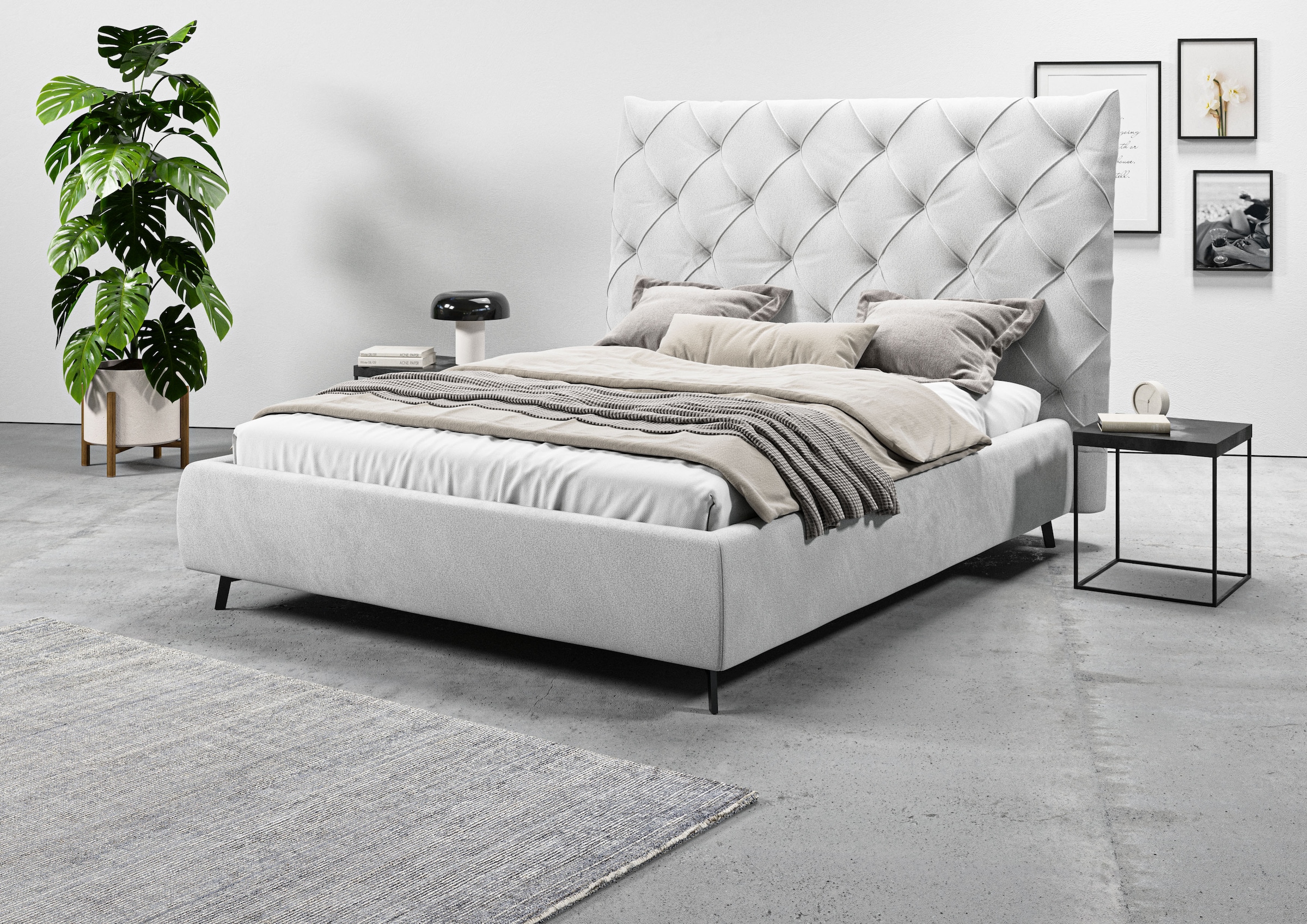 Home affaire Polsterbett "Maxime, in 4 Breiten bis 200cm, auch in Leder" Ko günstig online kaufen