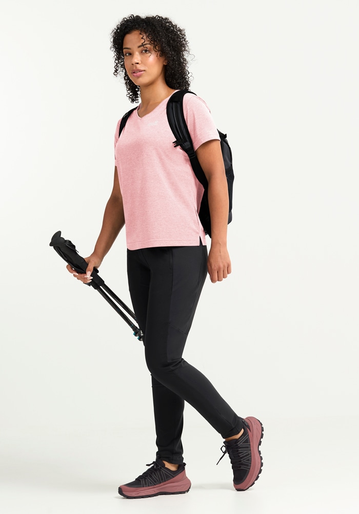 Jack Wolfskin Funktionsshirt »WILDTRAIL T W« mit V-Ausschnitt, aus Polyester, normale Länge, Kurzarm