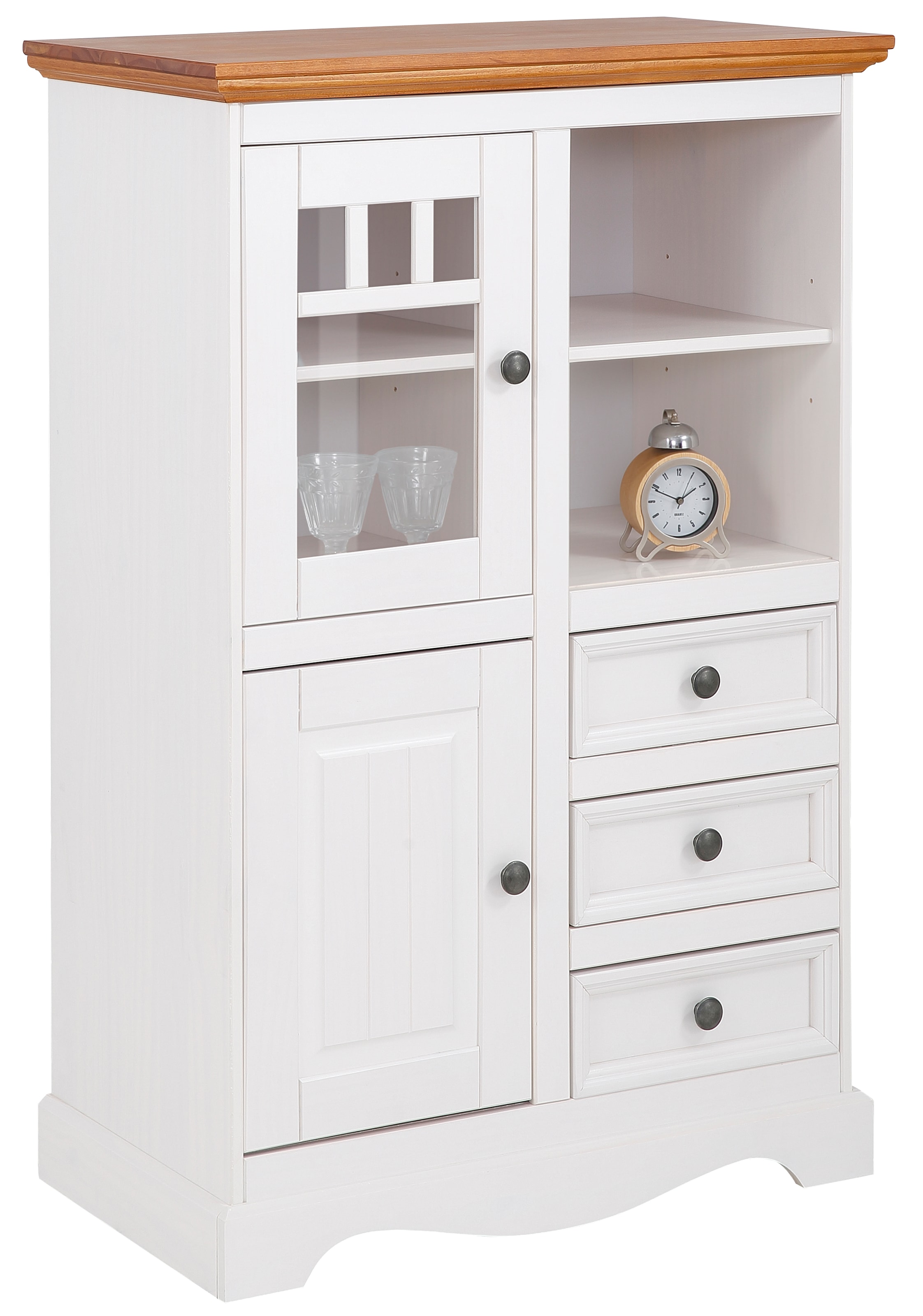 Home affaire Highboard "Melissa", Vitrine, Breite 80 cm