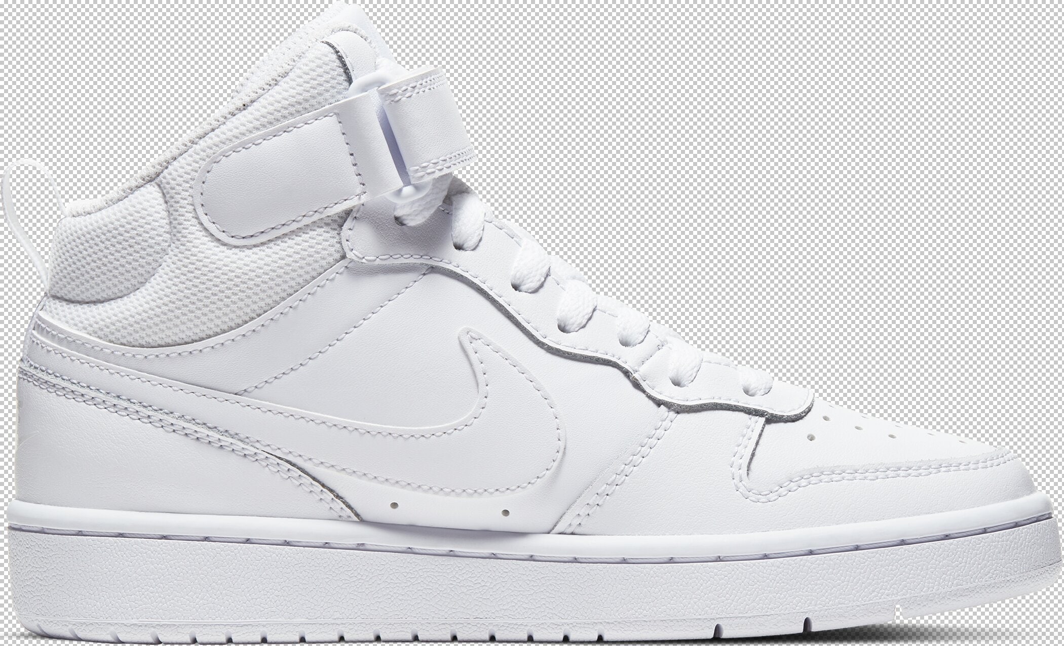 NIKE SPORTSWEAR Mädchen Sneaker "Court Borough Mid 2 (GS)", Gr. 39, weiß, Leder, Synthetik, unifarben, Schuhe, Design auf den Spuren des Air Force 1,