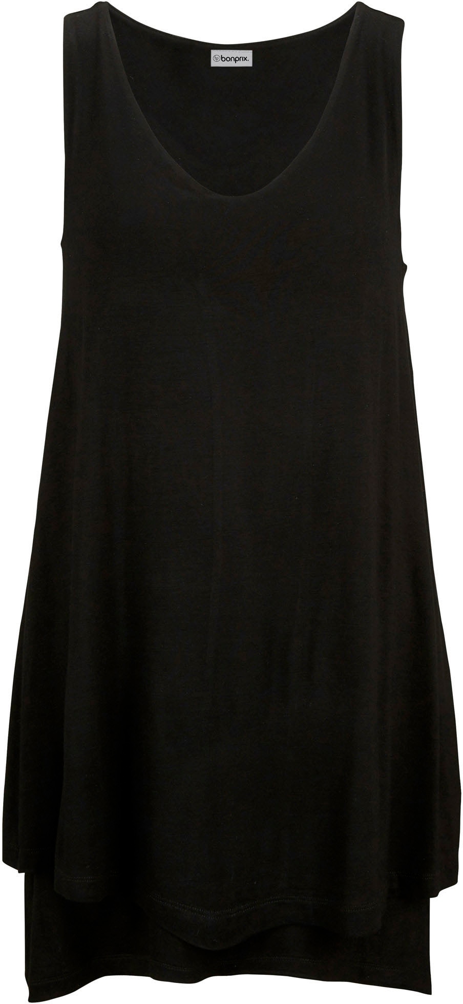bonprix Longtop »Doppellagiges Long-Top aus Viskose-Mix« A-Linie, doppellagiges Design und Zipfelsaum, mit V-Ausschnitt