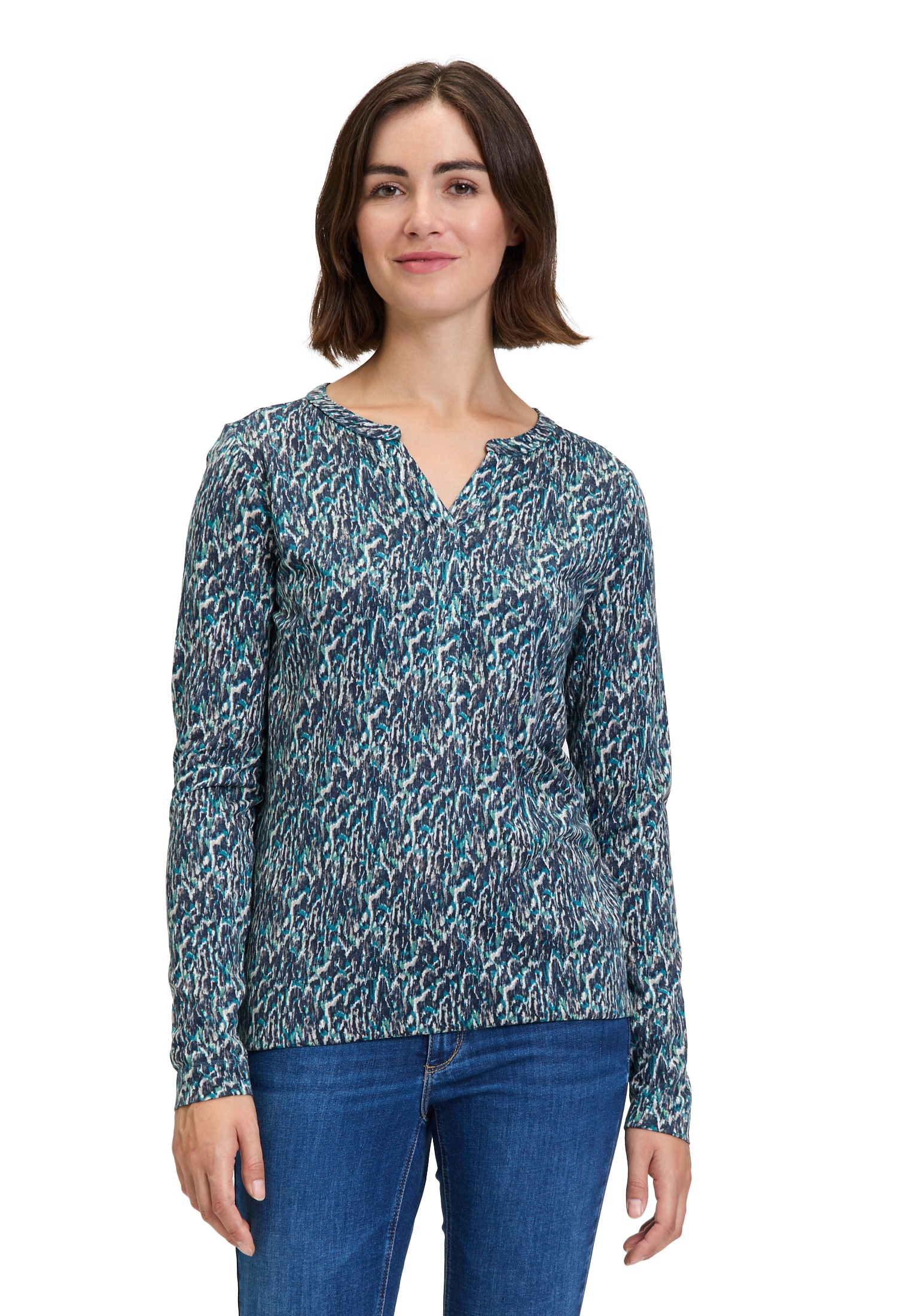 Betty&Co Kurzarmshirt "Betty & Co Damen Casual-Shirt mit verdeckter Verschl günstig online kaufen
