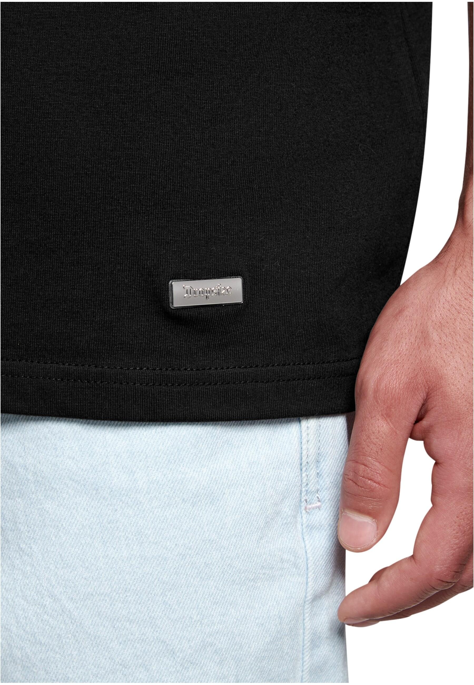 Dropsize T-Shirt »Dropsize Herren Heavy Oversize Metal Patch Basic T-Shirt«, (1 tlg.)