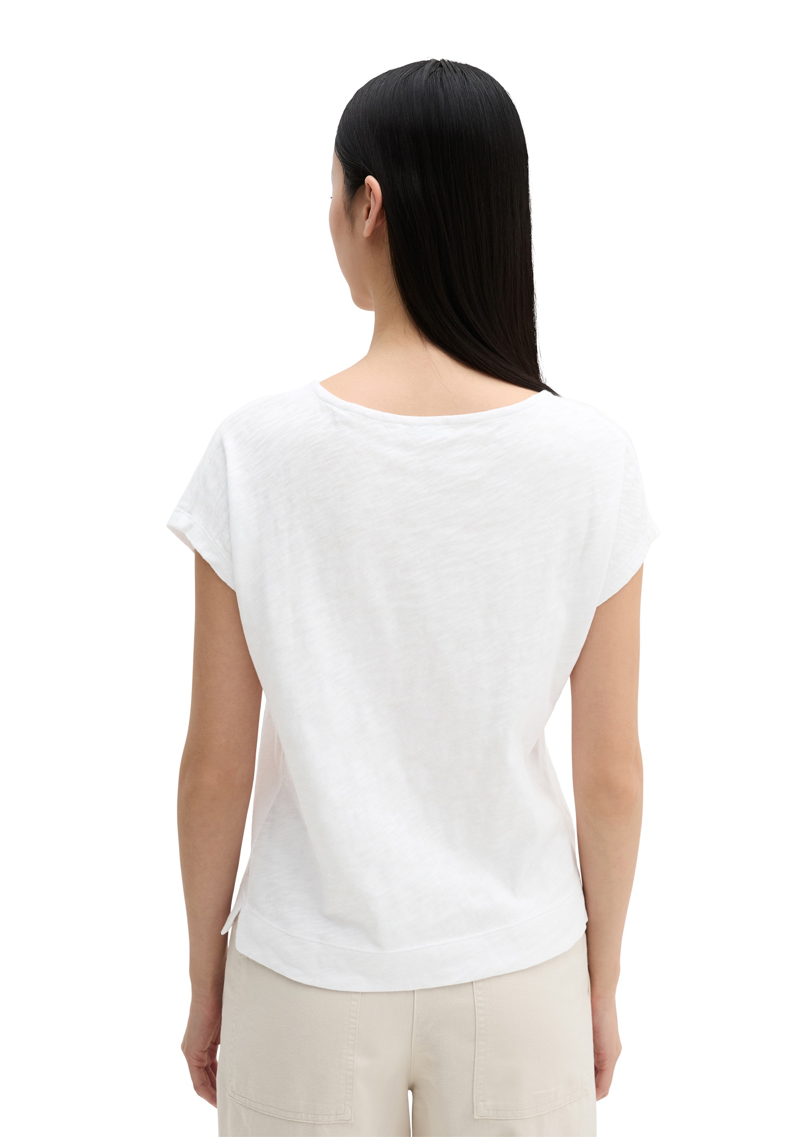 T-Shirt MARC O'POLO "aus weichem Baumwoll-Slub-Jersey", Damen, Gr. XL, weiß, Obermaterial: 100% Baumwolle, unifarben, Basic, regular fit, U-Boot-Ausschnitt, normaler Saum, Shirts T-Shirt 2