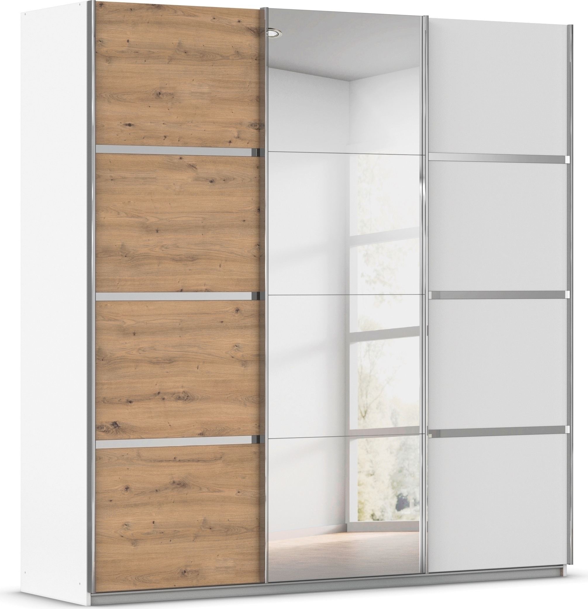 OTTO home Kleiderschrank "Mehrzweckschrank Aktenschrank Möbel Mietswohnung Schlafzimmer AVOLA" 3 verschiedene Ausstattungen BASIC/CLASSIC/PREMIUM (inkl. SOFT-CLOSE), mit eleganten Zierleisten in Chrom, Schwarz oder Weiß MADE IN GERMANY