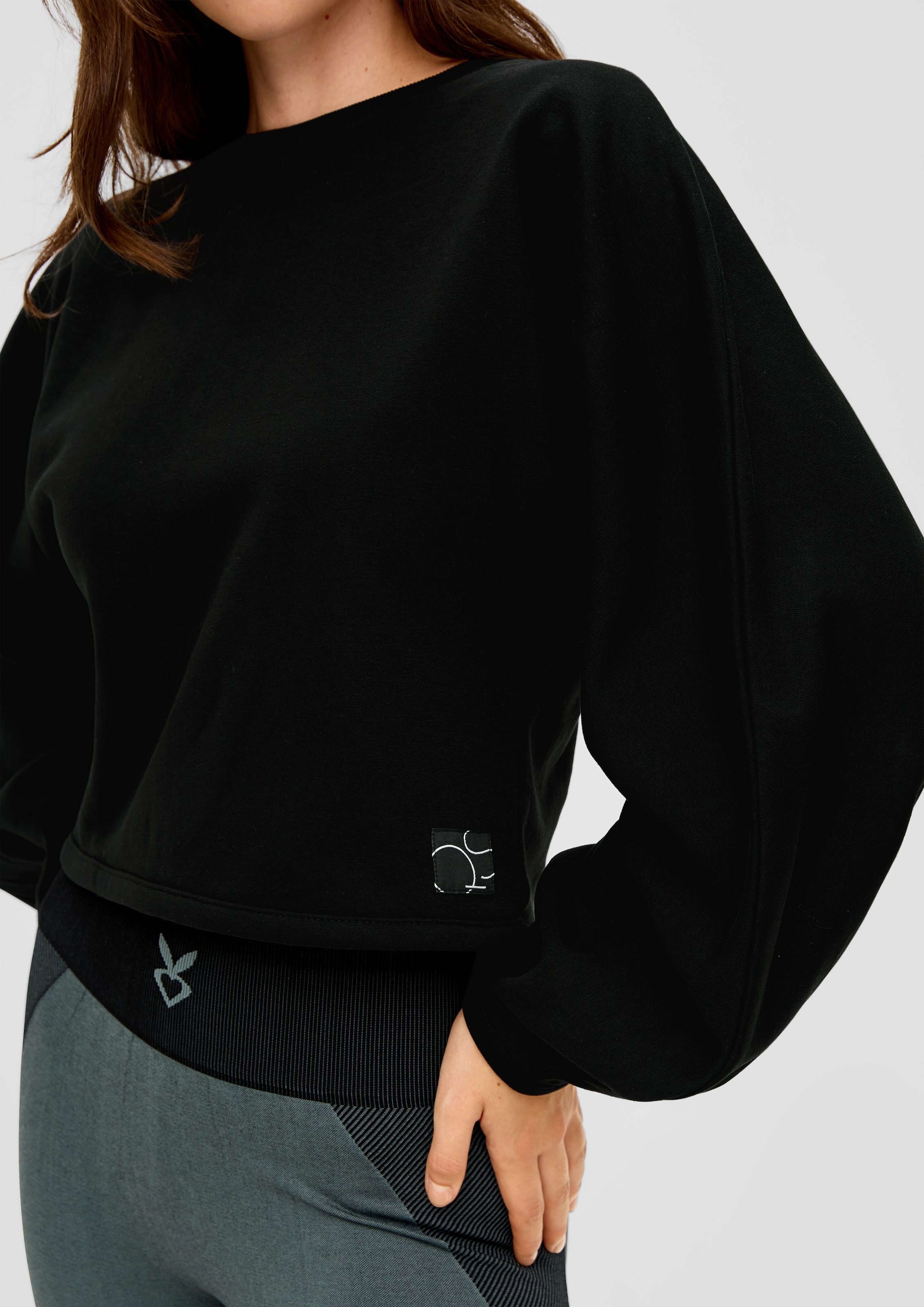 QS Sweatshirt, mit Bündchen am Ärmelabschluss