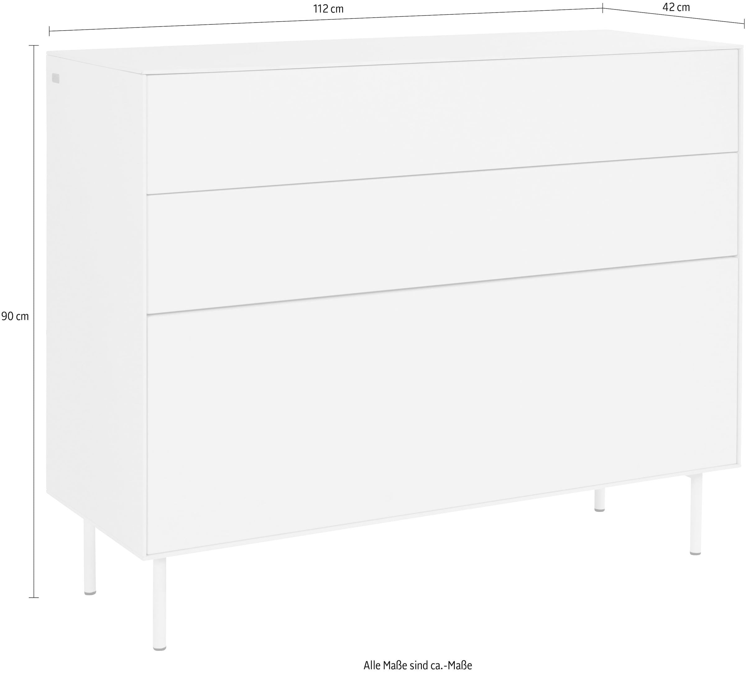 LeGer Home by Lena Gercke Sideboard »Essentials«, Breite: 112cm, MDF lackiert, Push-to-open-Funktion