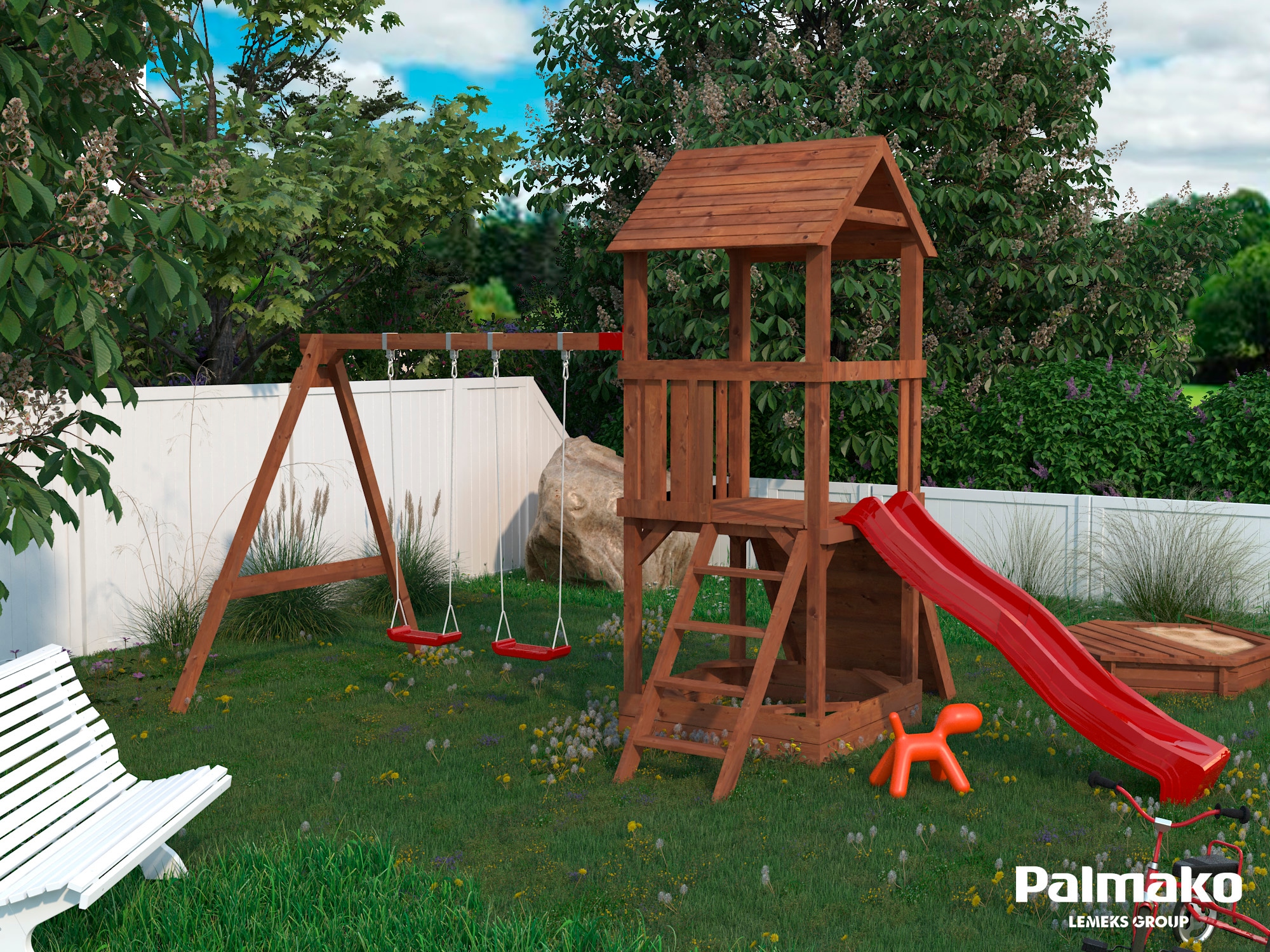 Palmako Spielturm »JESPER SET 3«, BxTxH: 361x304x314 cm