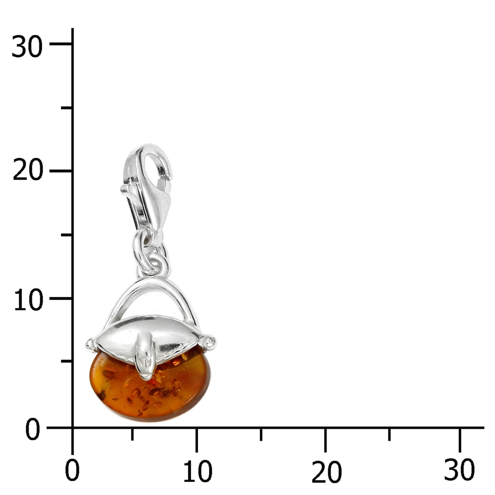 OSTSEE-SCHMUCK Kettenanhänger »- Handtasche - Silber 925/000 - Bernstein«