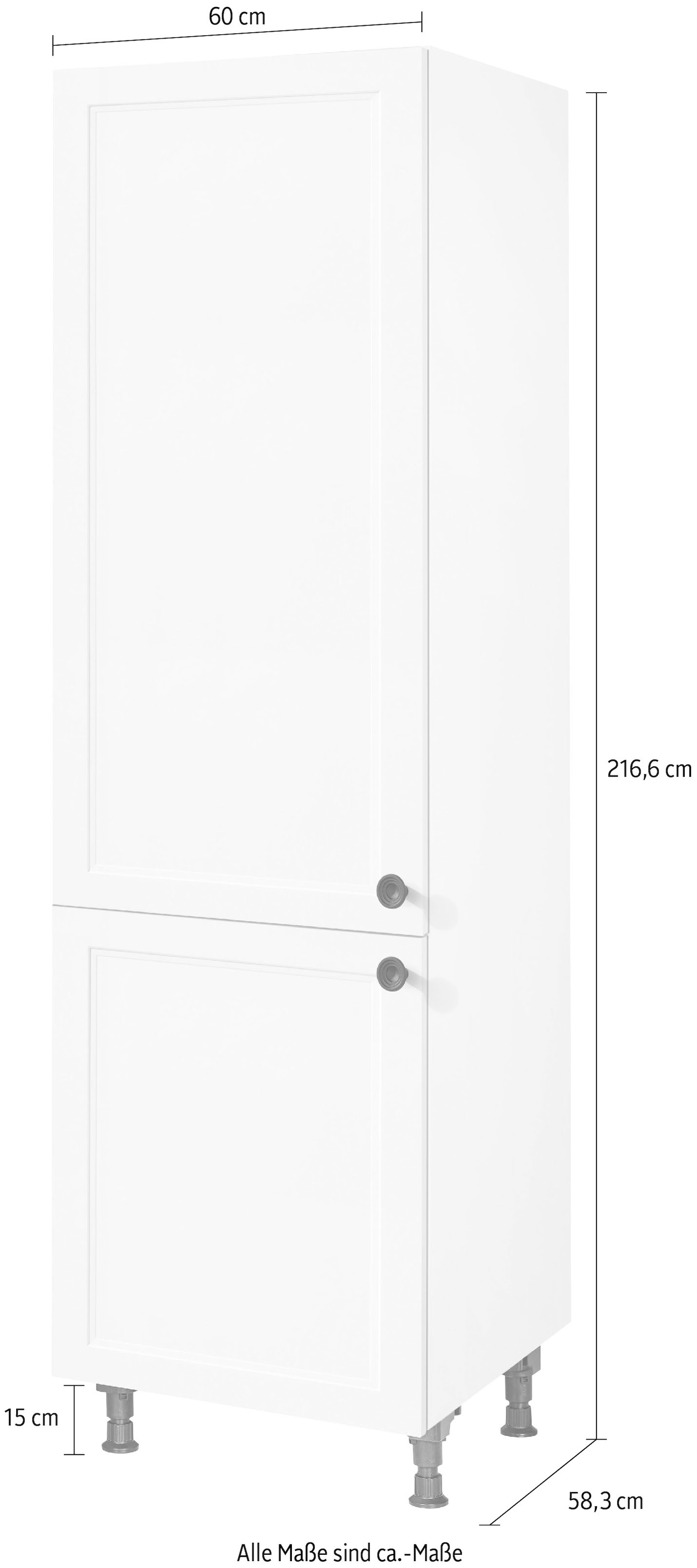 nobilia® Hochschrank »"Cascada", Ausrichtung wählbar, mit zwei Türen, vormontiert,«, Breite/Höhe: 60/216,6 cm