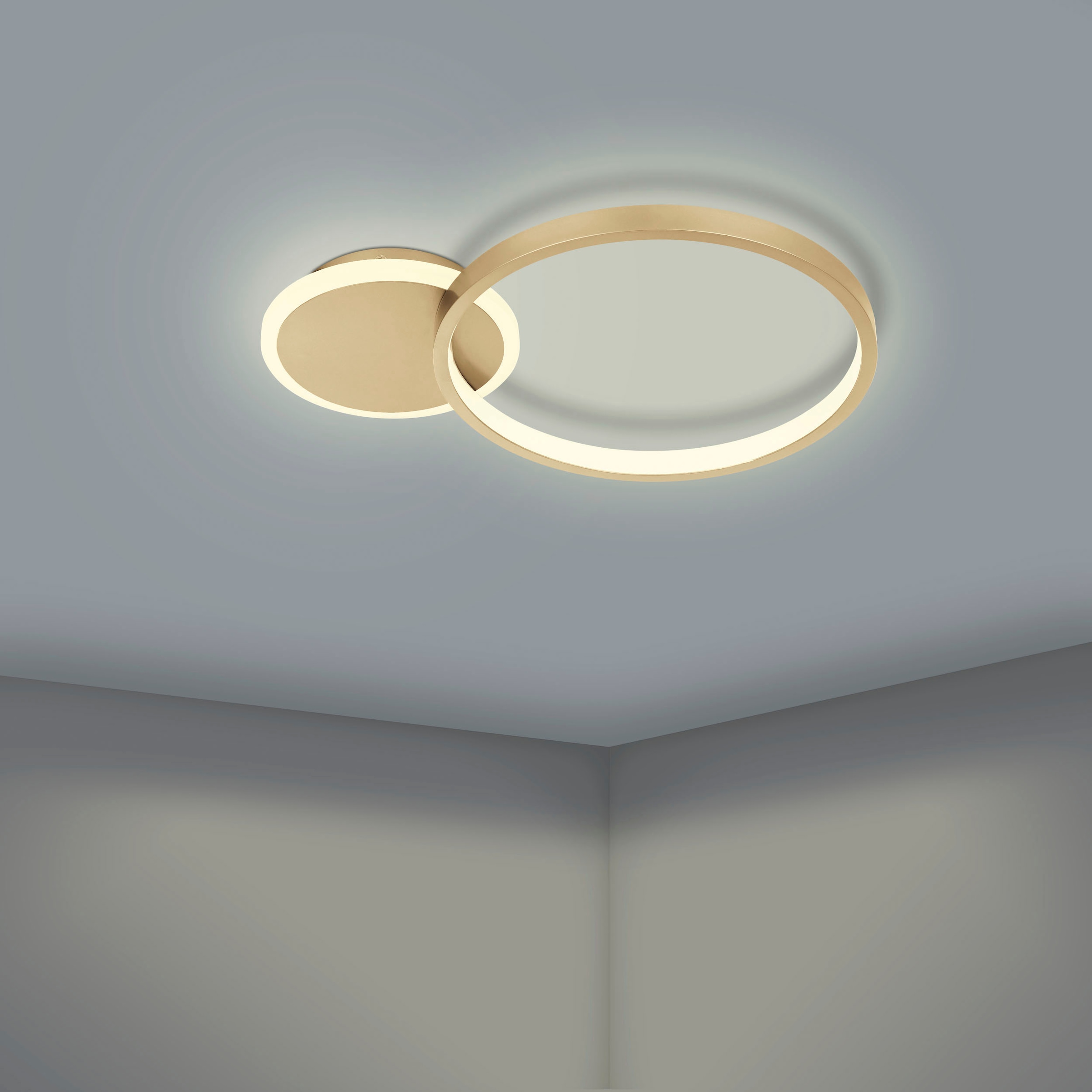 EGLO LED-Deckenleuchte »GAFARES« in gold weiß | / inkl. - aus Alu, fest 15 Stahl und integriert kaufen Watt BAUR LED