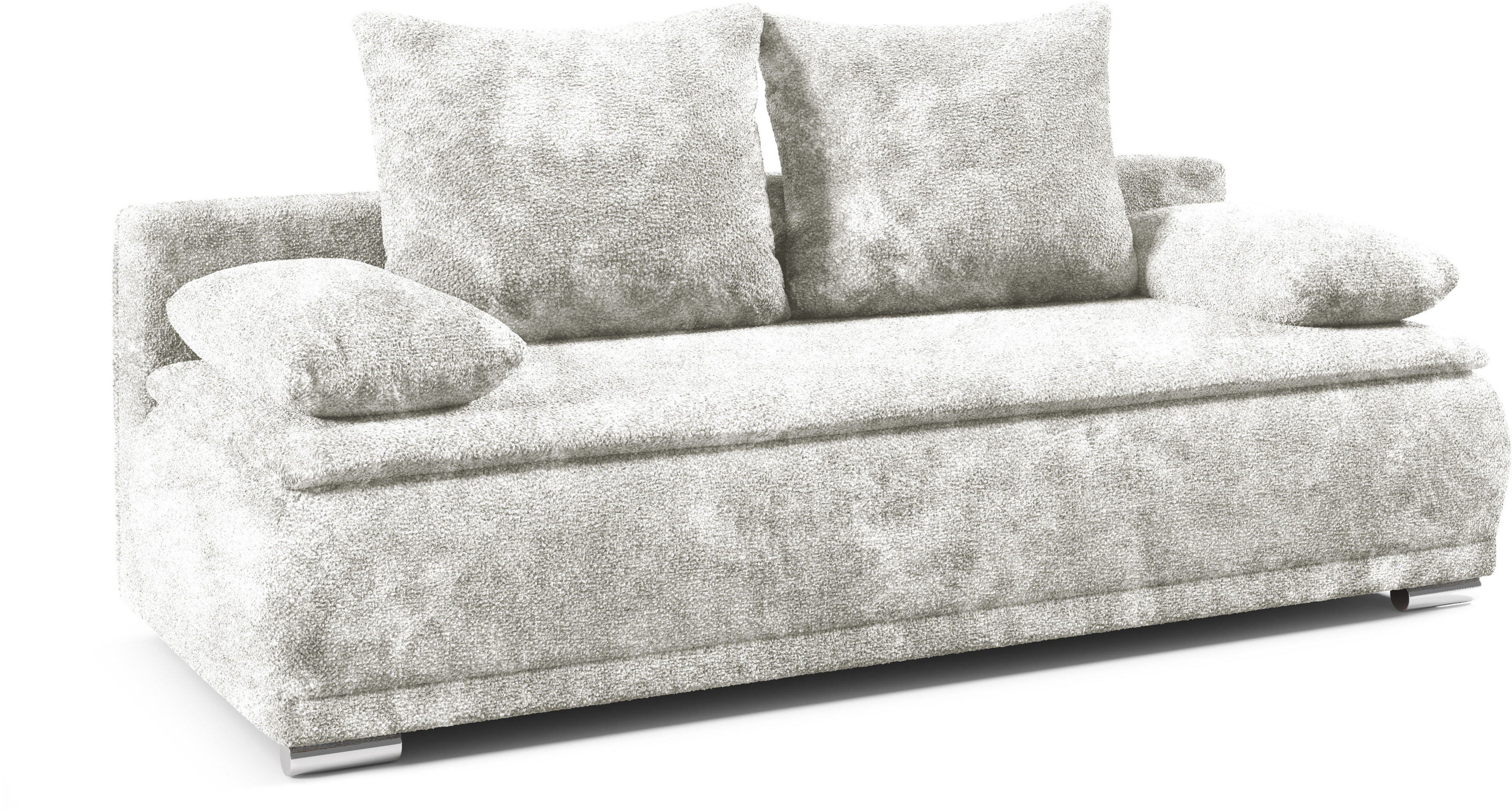 Thumbnail - WERK2 Schlafsofa "Biggi, komfortabel & elegant, Schlaffunktion, Bettkasten, Breite 260cm", inkl. losen Kissen, Bouclé AP...