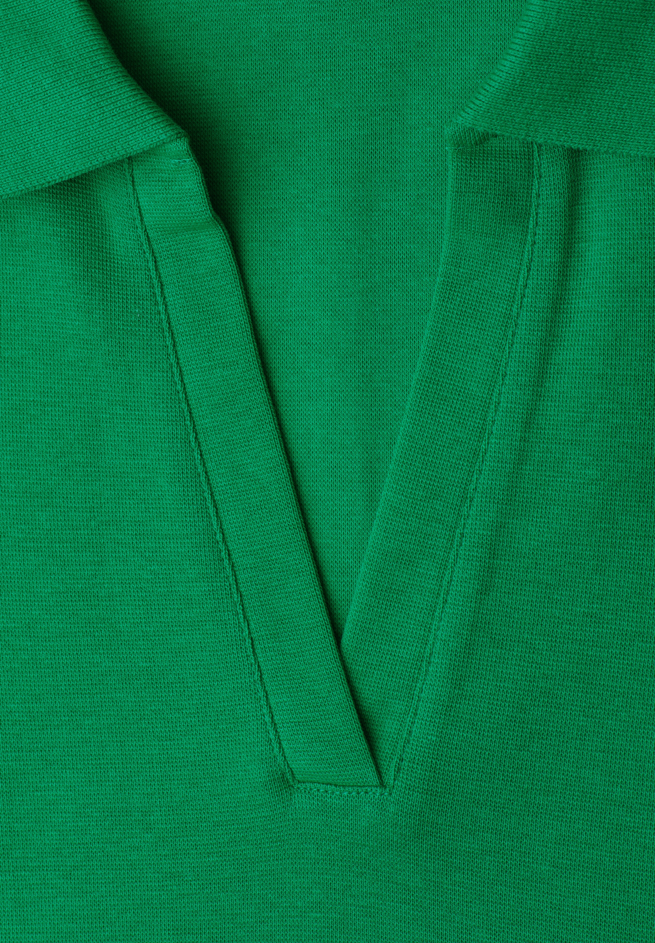 STREET ONE Poloshirt mit geschlitztem Rundhalsausschnitt