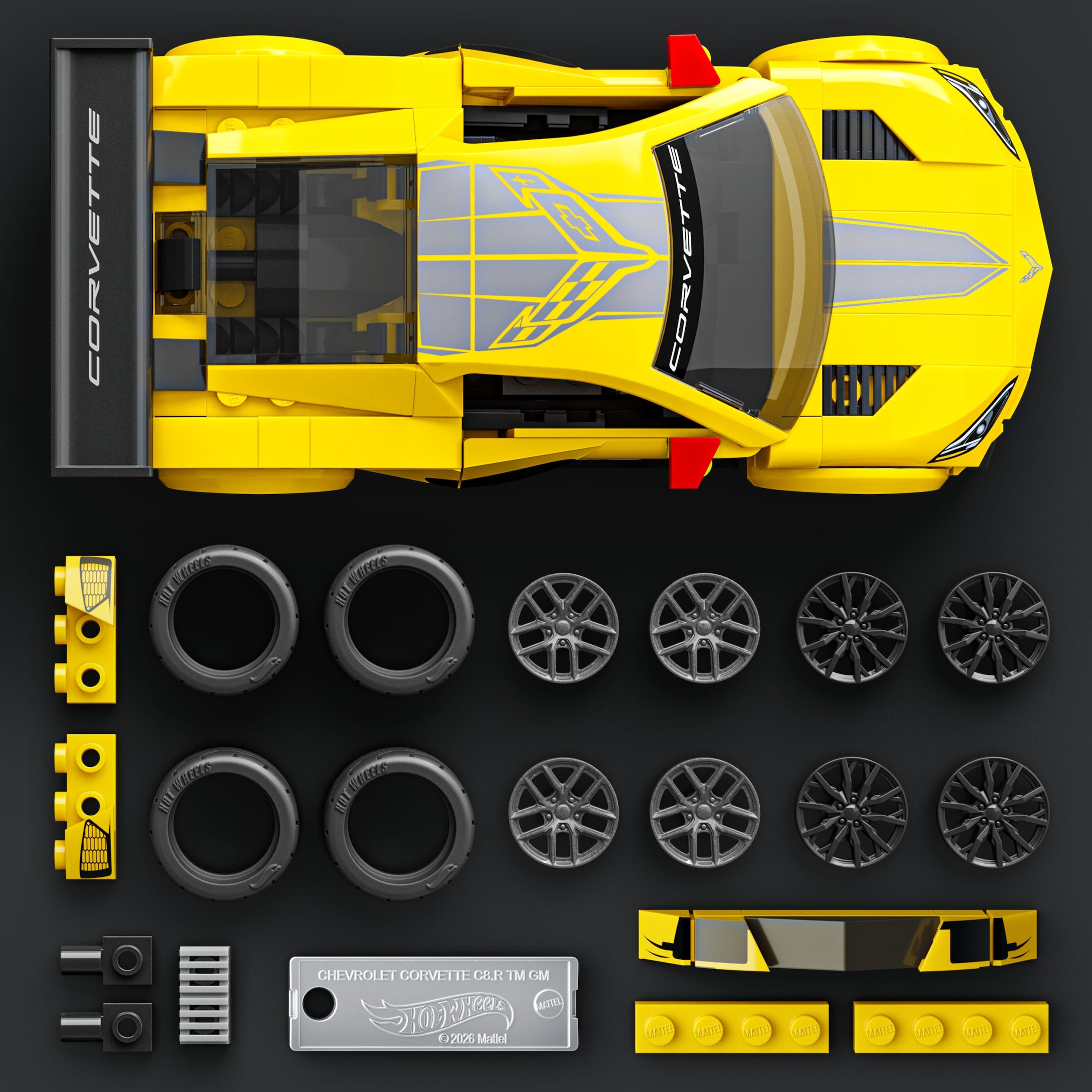 Mattel® Modellbausatz »Mattel Brick Shop Hot Wheels Speed Corvette« 261 Stk. tlg. 1:32